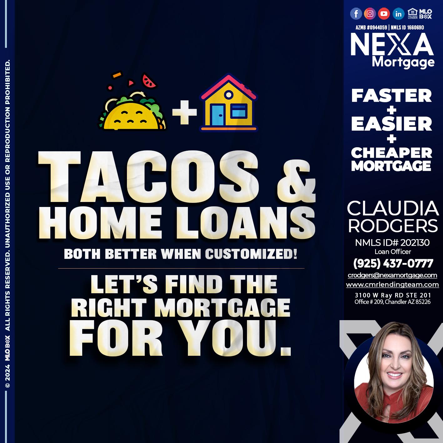 TACOS & LOANS - Claudia Rodgers -Loan Officer