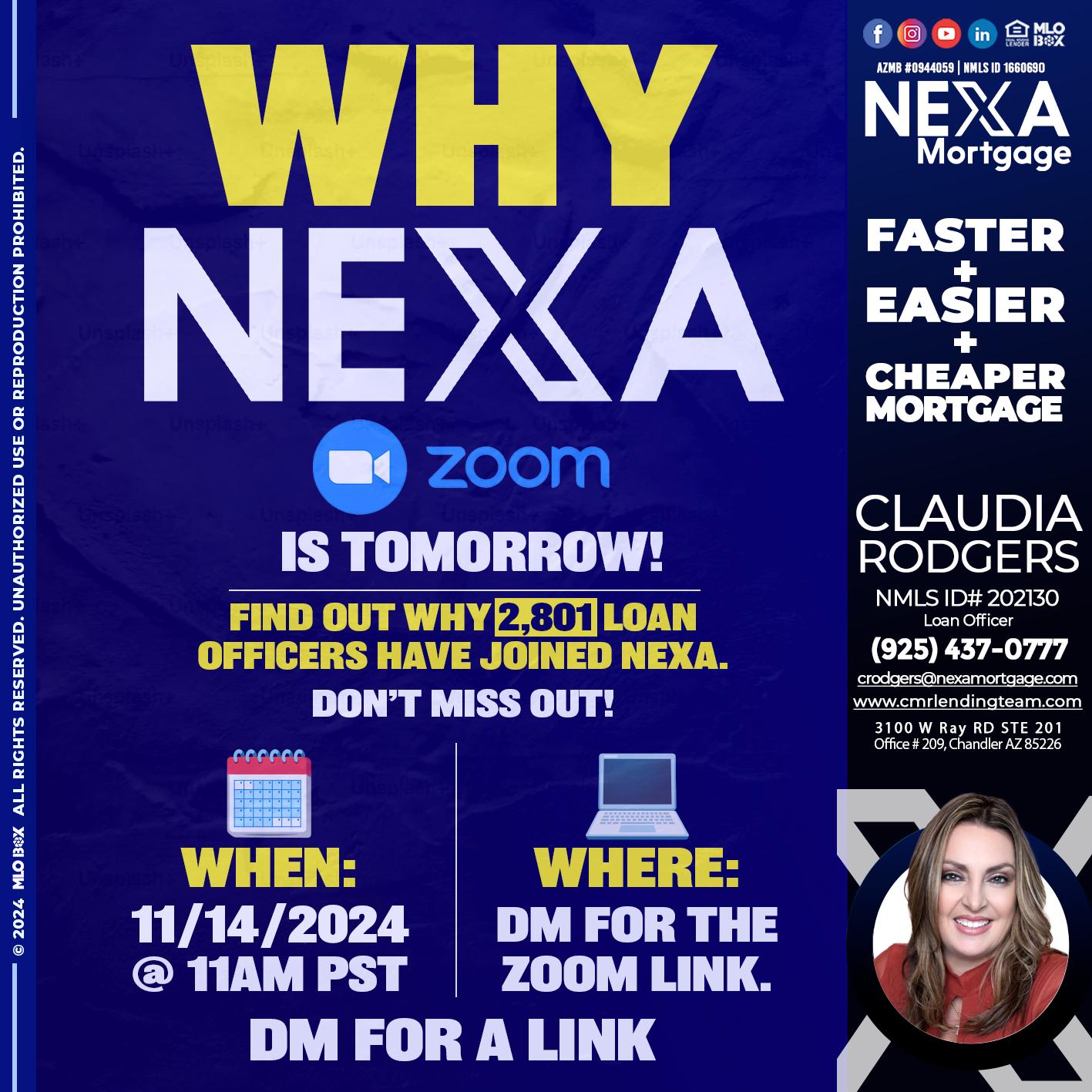 WHY NEXA - Claudia Rodgers -Loan Officer
