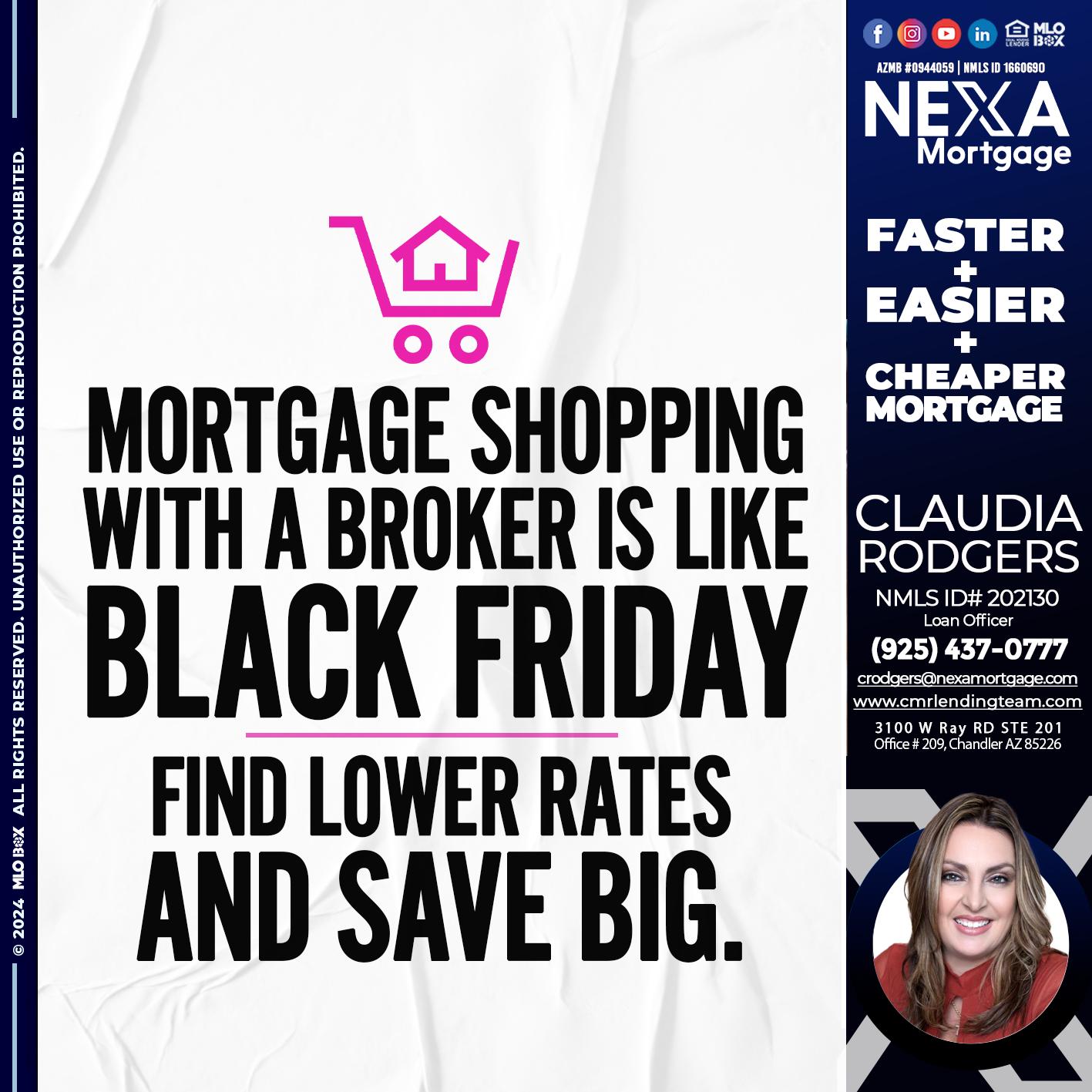 MORTGAGE SHOPPING - Claudia Rodgers -Loan Officer