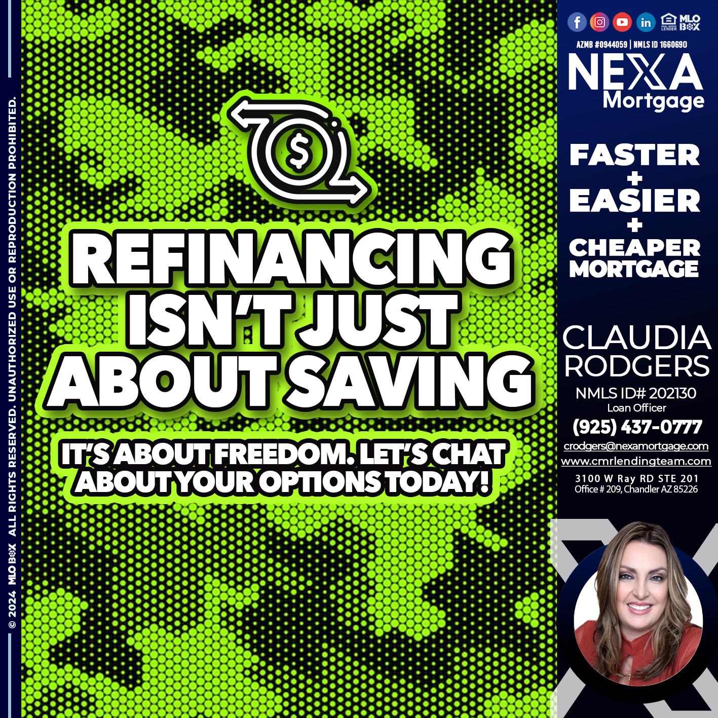 REFINANCING - Claudia Rodgers -Loan Officer