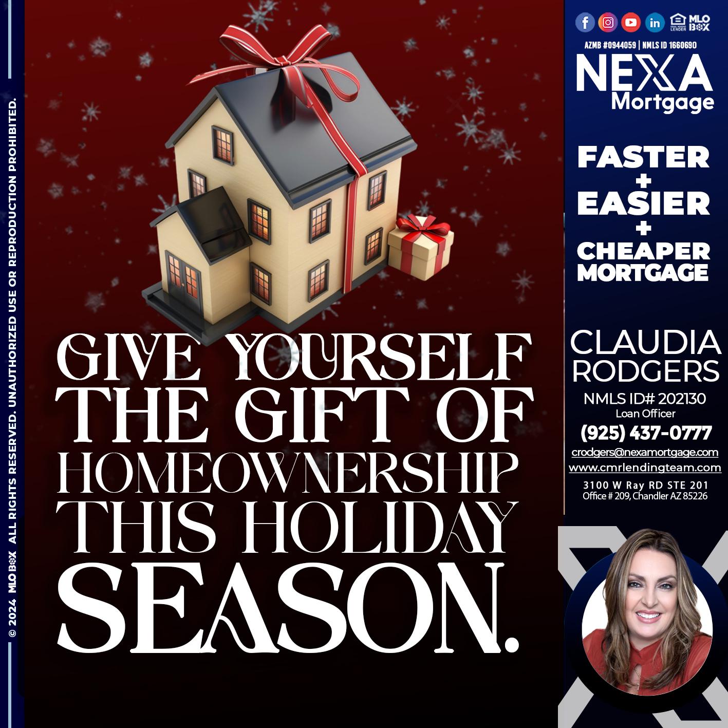 give yourself - Claudia Rodgers -Loan Officer