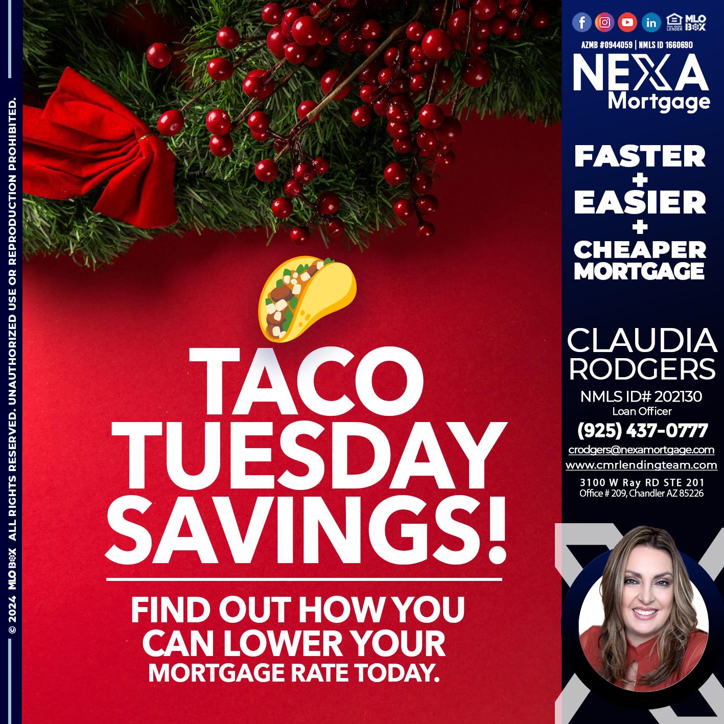 TACO TUESDAY - Claudia Rodgers -Loan Officer