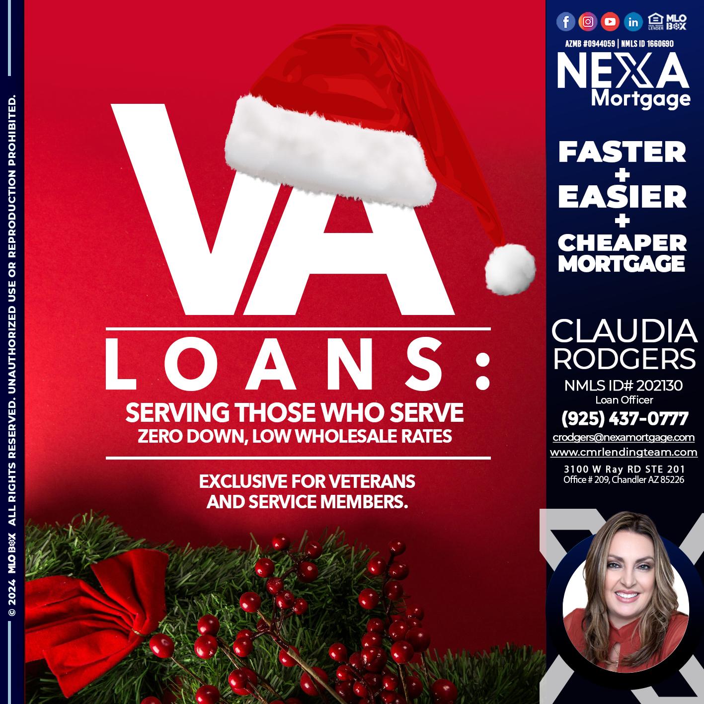 VA LOANS - Claudia Rodgers -Loan Officer
