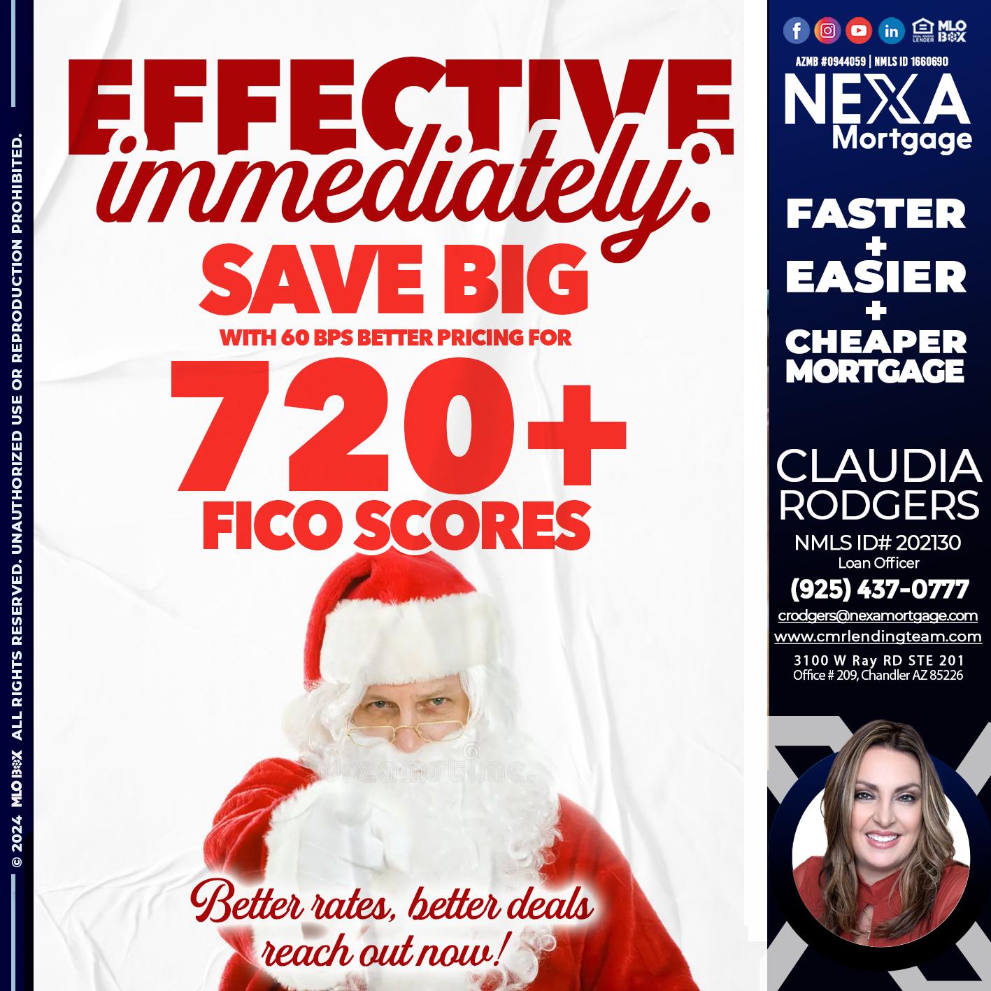 EFECTIVE IMMEDIATELY - Claudia Rodgers -Loan Officer