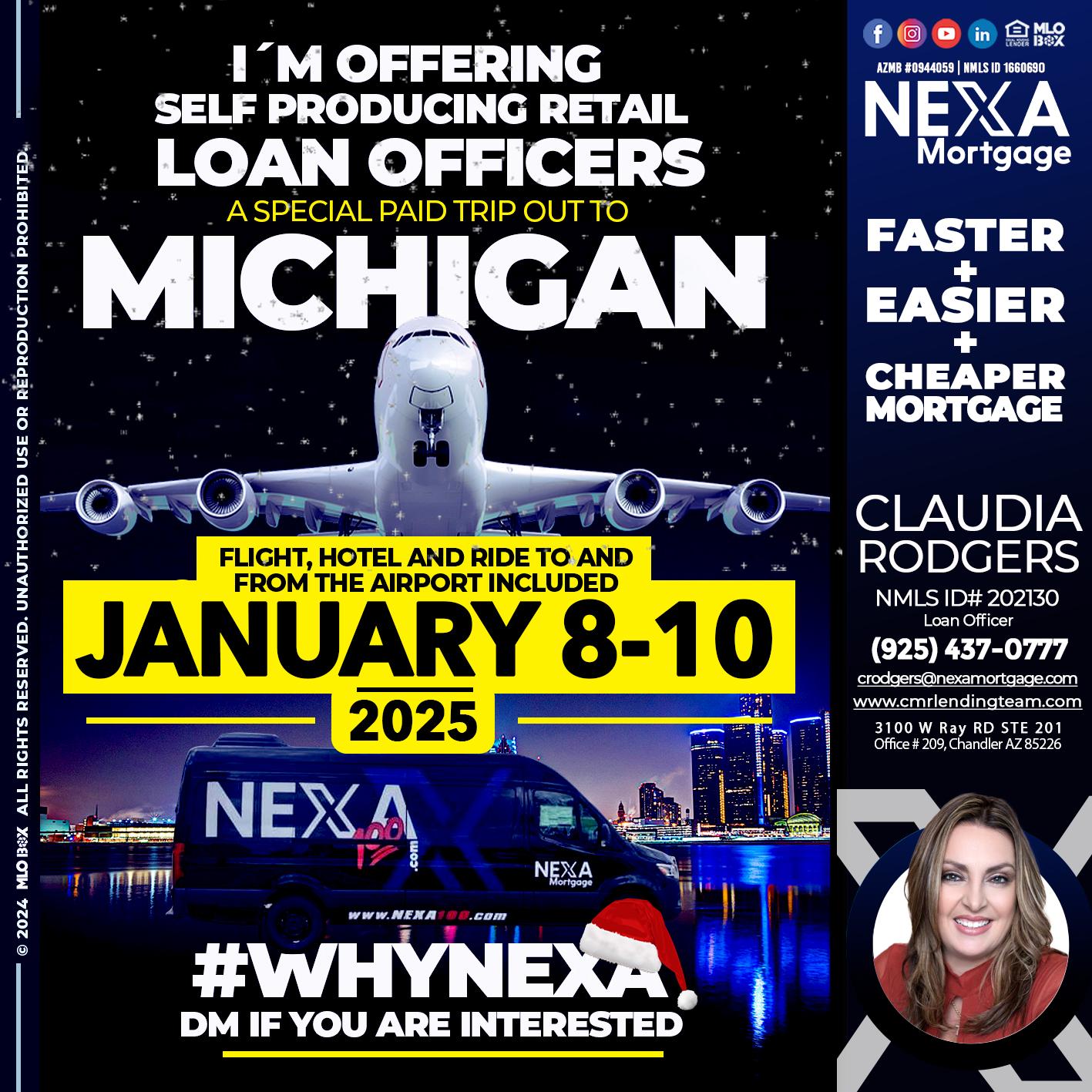 michigan trip - Claudia Rodgers -Loan Officer