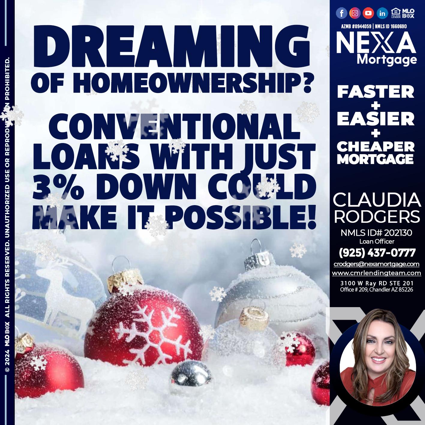 dreaming of homeowrnersip - Claudia Rodgers -Loan Officer