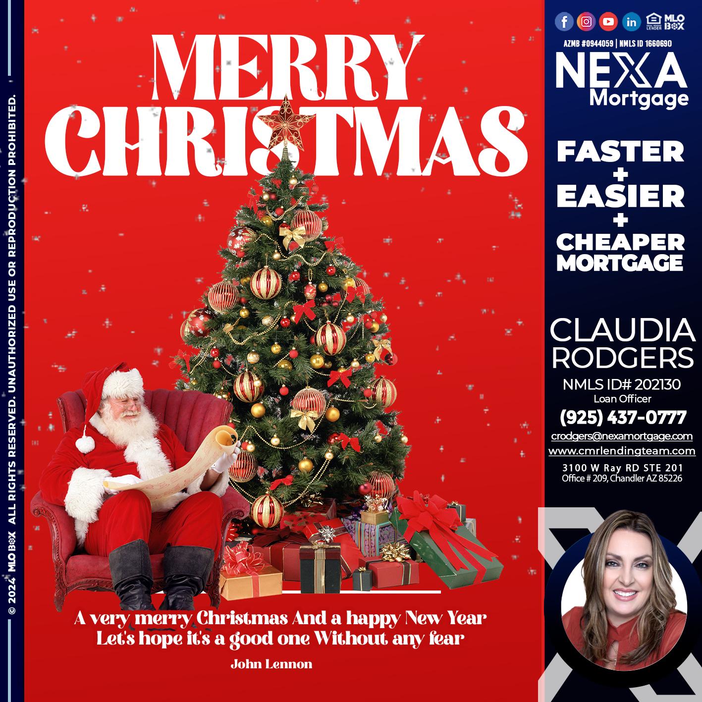 MERRY CHRISTMASS - Claudia Rodgers -Loan Officer