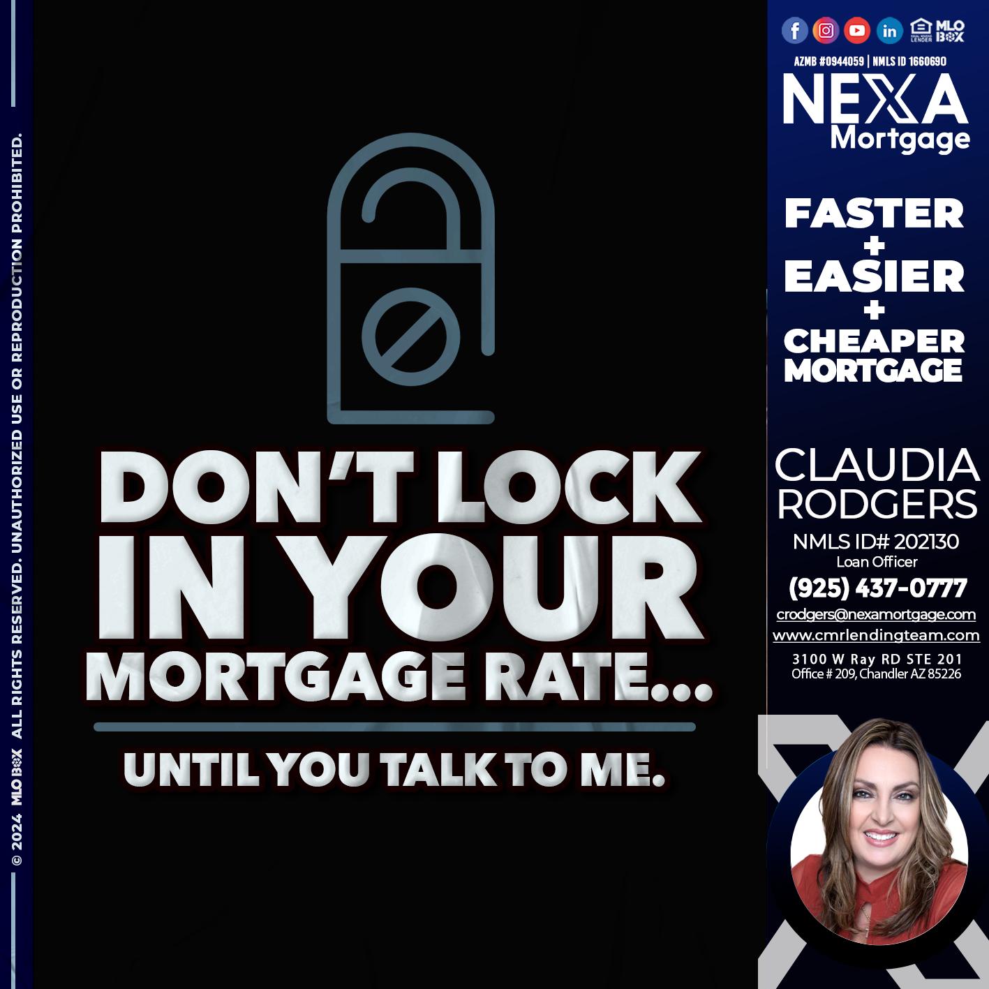 DONT LOCK - Claudia Rodgers -Loan Officer