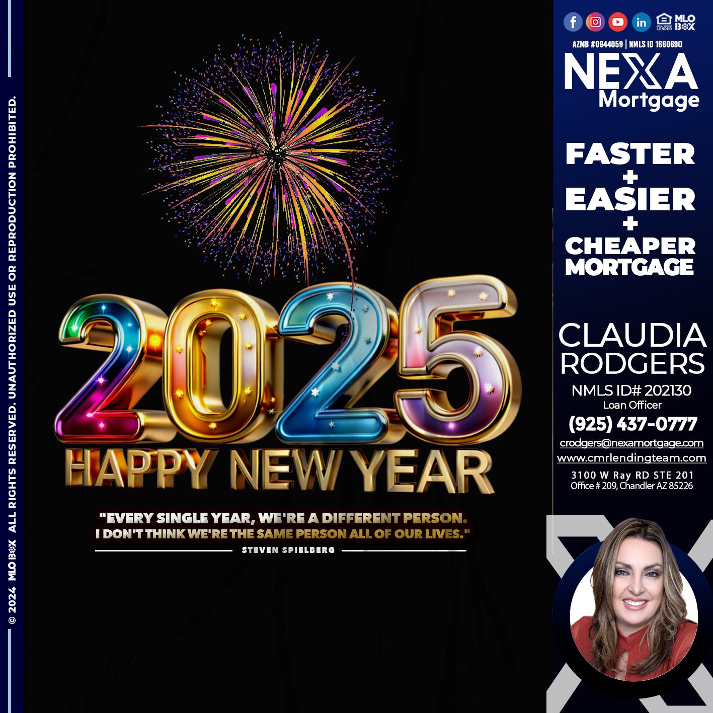 2025 HAPPY NEW YEAR - Claudia Rodgers -Loan Officer
