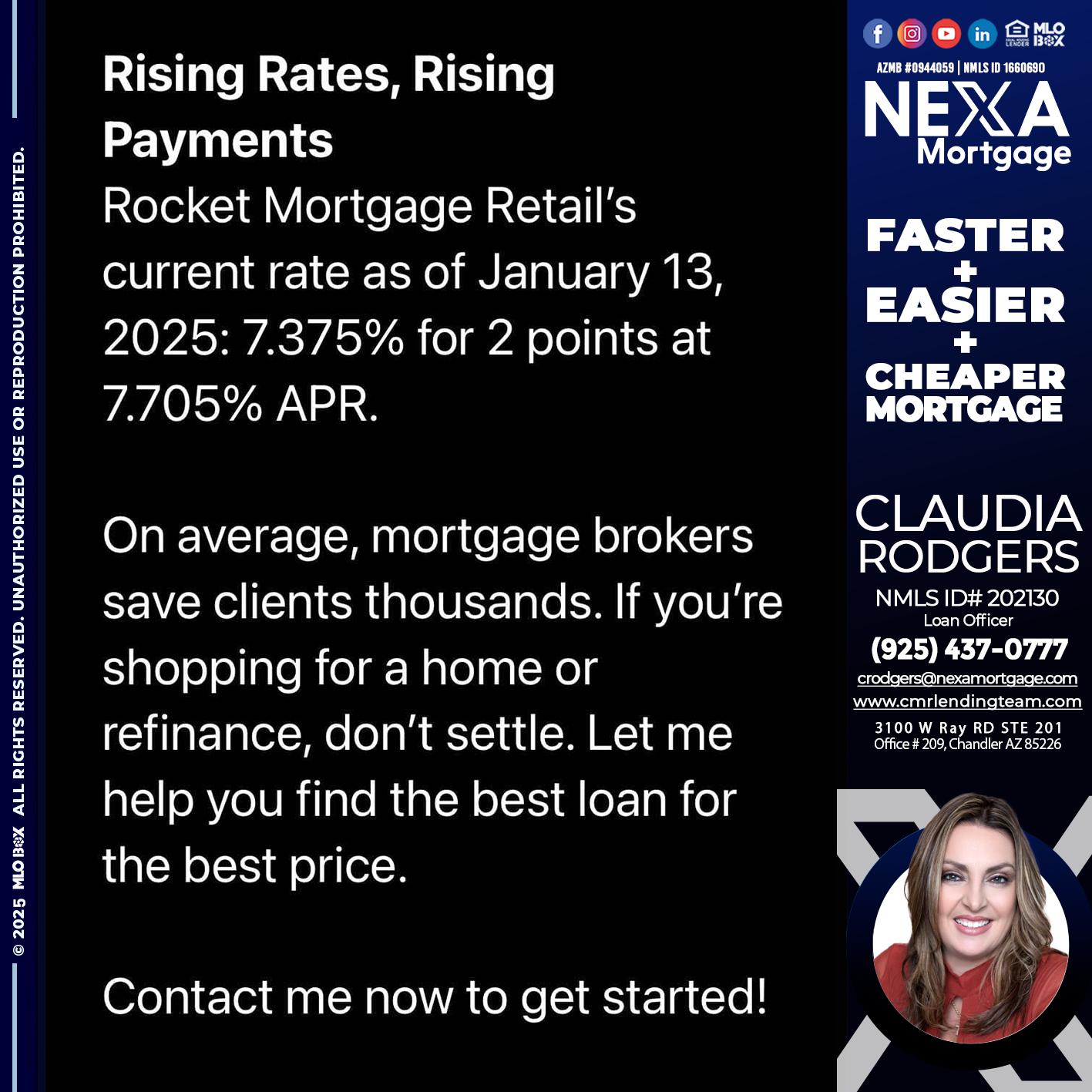 rising rates - Claudia Rodgers -Loan Officer