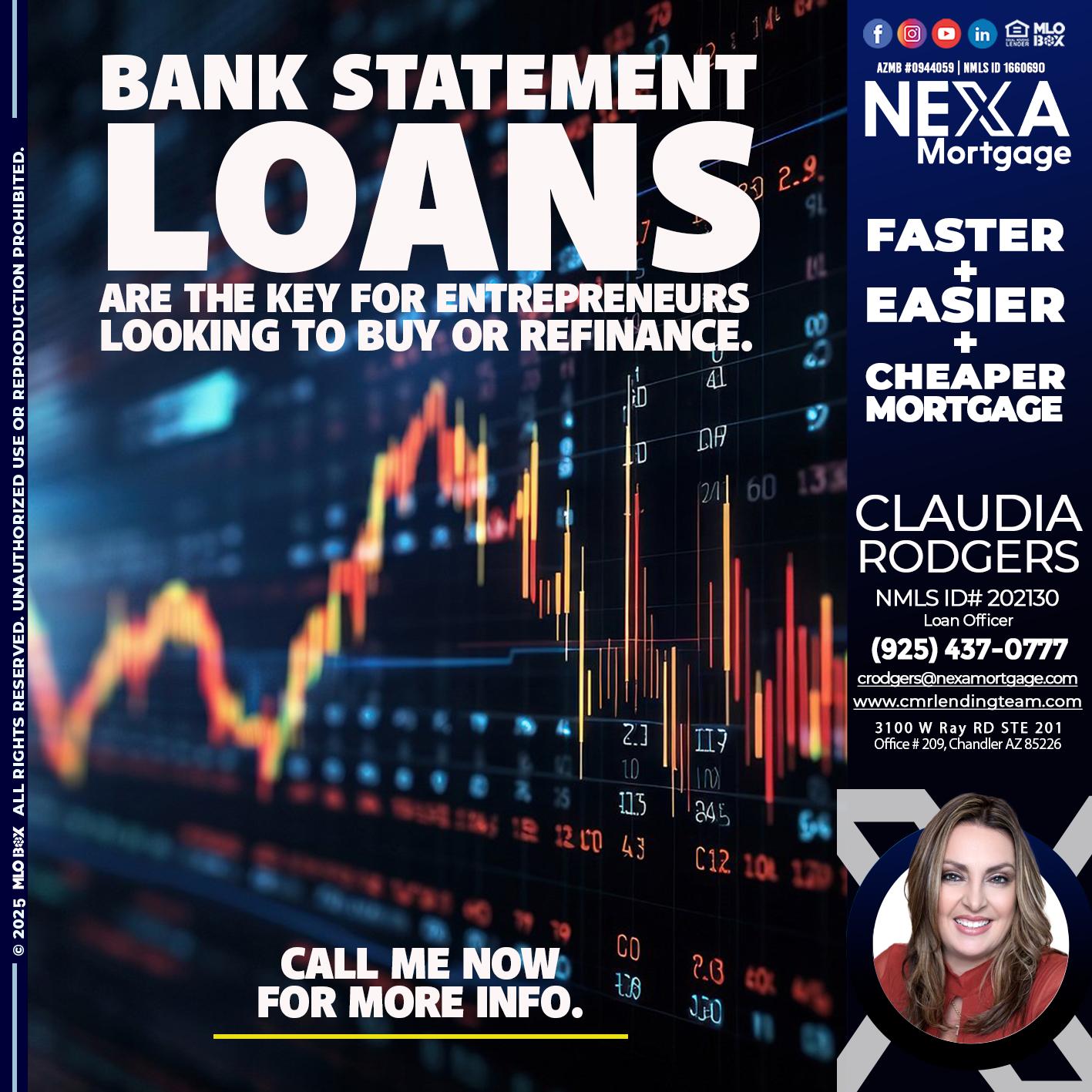 BANK STATEMENT - Claudia Rodgers -Loan Officer