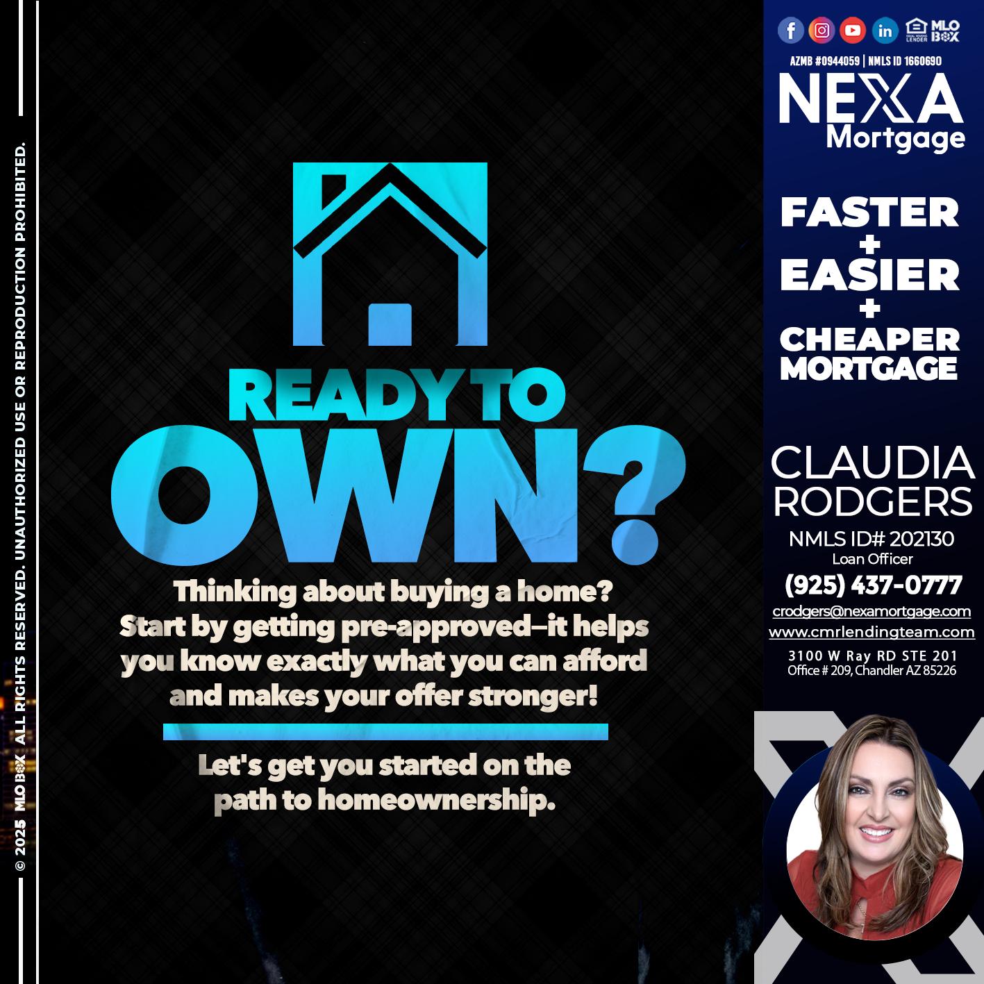 READY TO OWN - Claudia Rodgers -Loan Officer