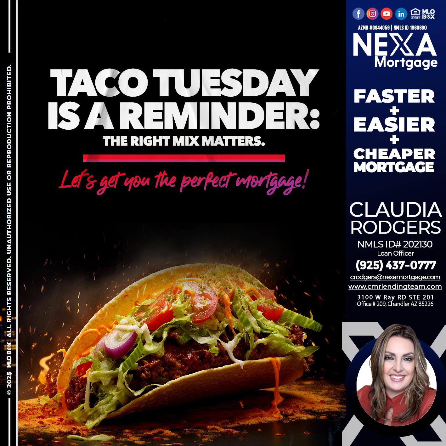 TACO TUESDAY - Claudia Rodgers -Loan Officer