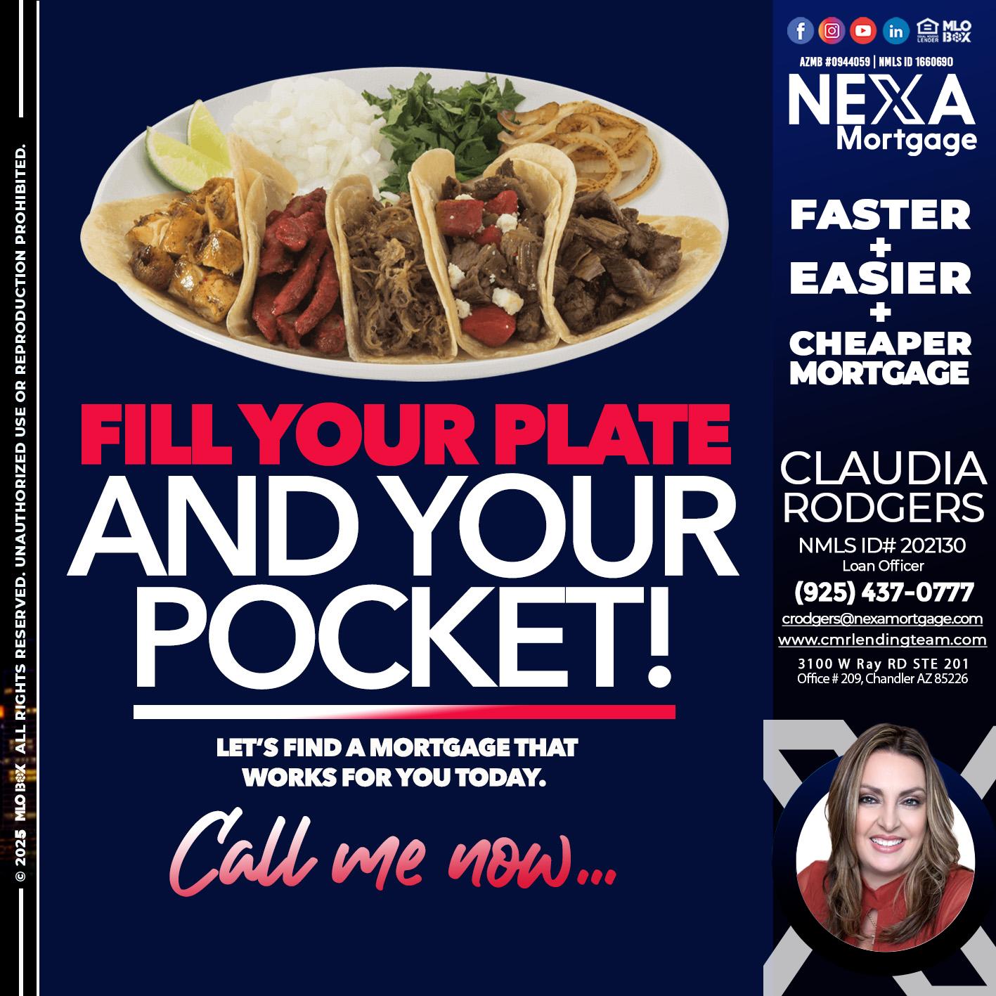 FILL YOUR PLATE - Claudia Rodgers -Loan Officer