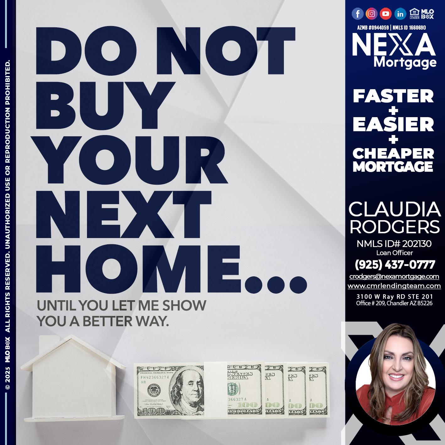 DO NOT BUY - Claudia Rodgers -Loan Officer