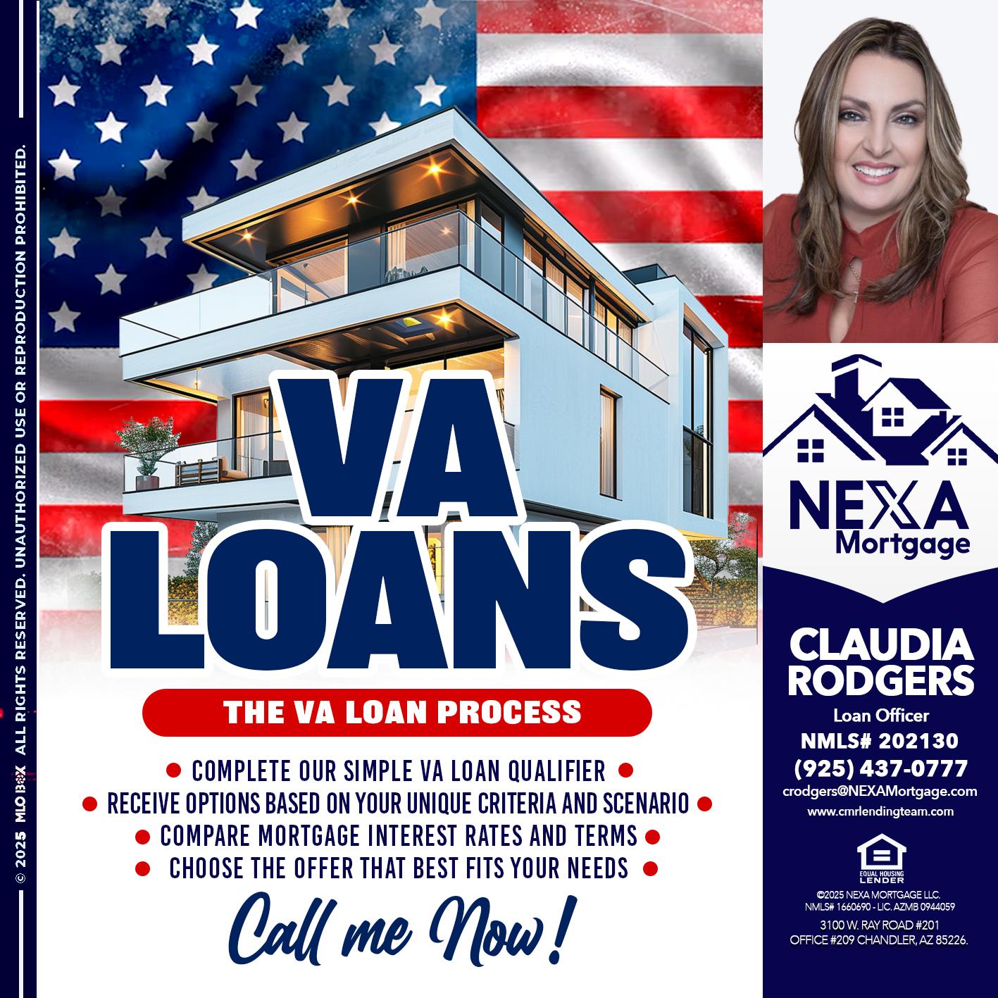 VA LOANS - Claudia Rodgers -Loan Officer