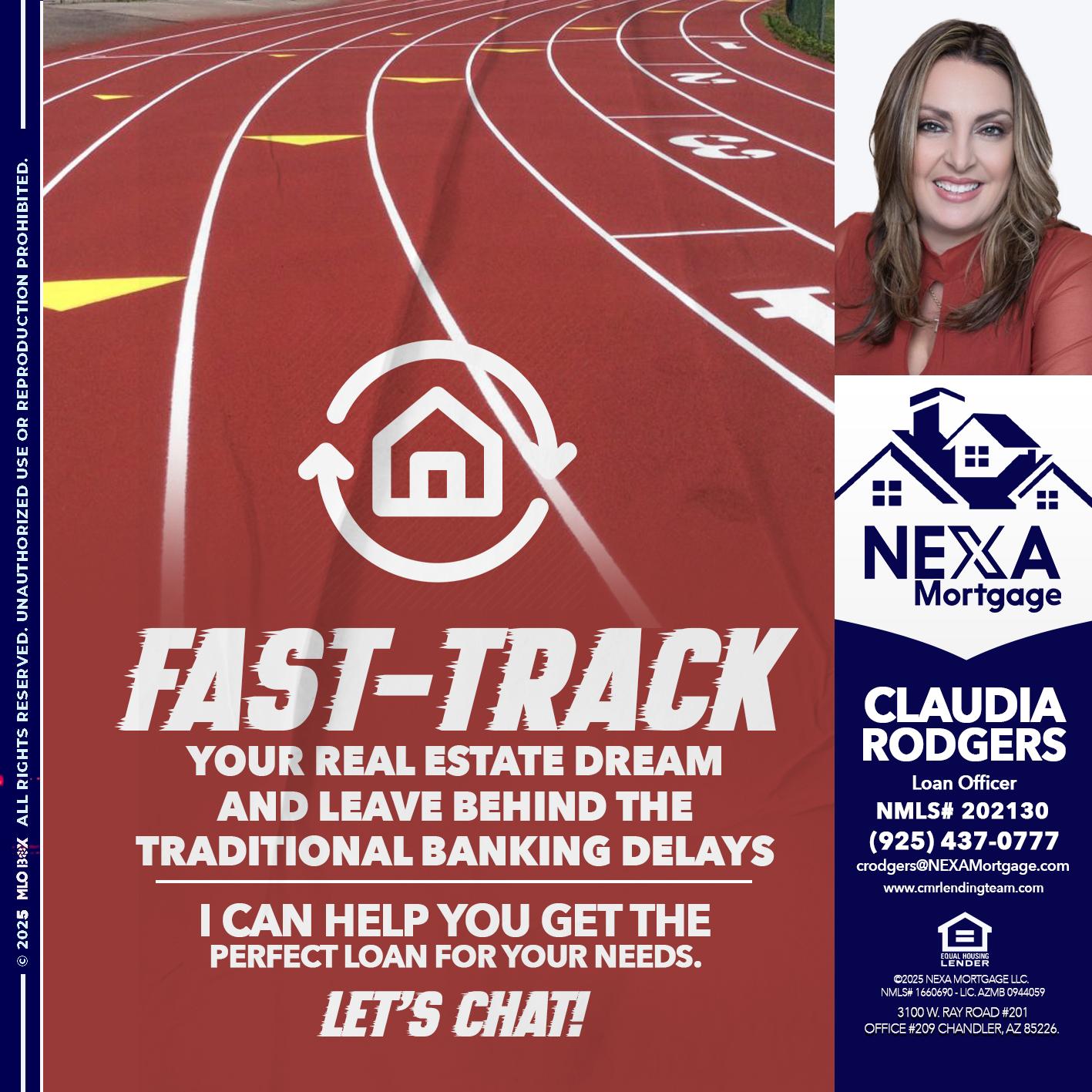 FAST TRACK - Claudia Rodgers -Loan Officer