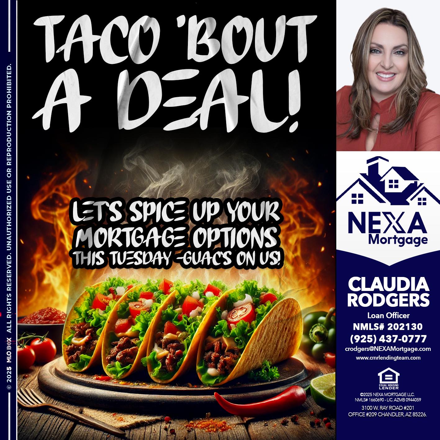 TACO BOUT - Claudia Rodgers -Loan Officer