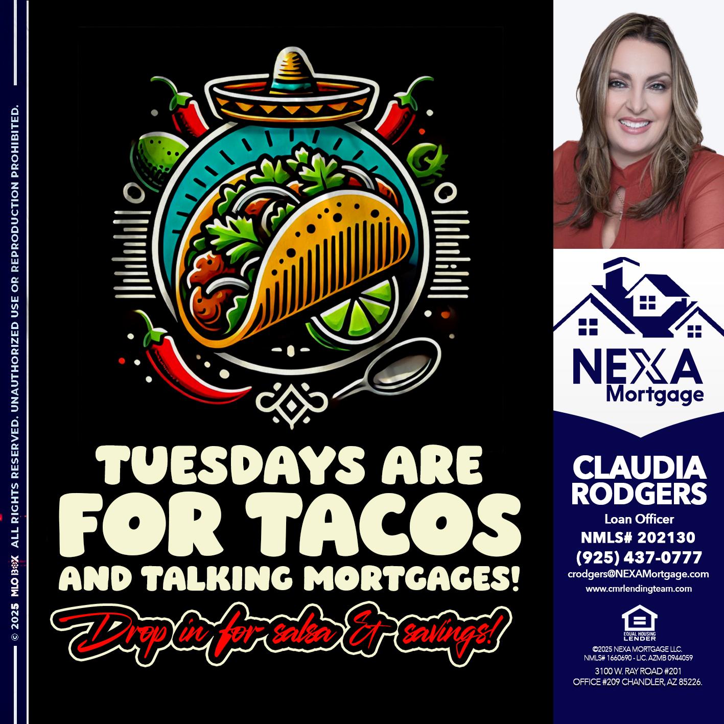 TACO TUESDAY - Claudia Rodgers -Loan Officer