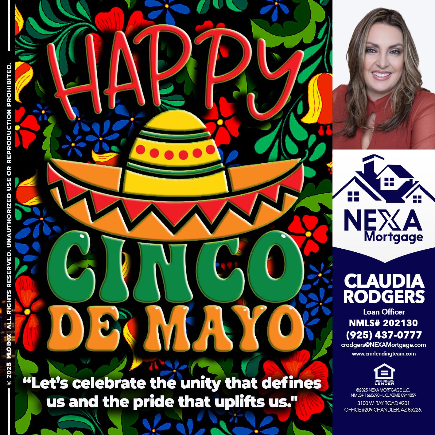 Happy 5 de Mayo - Claudia Rodgers -Loan Officer