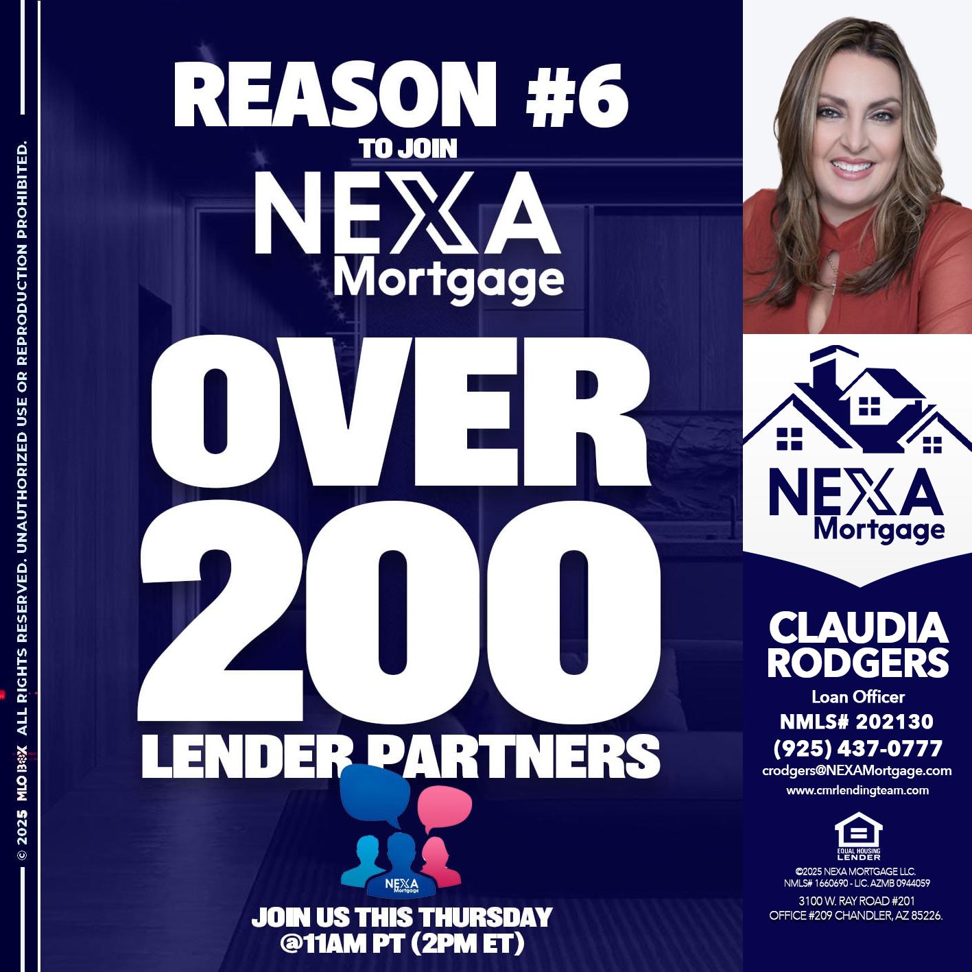 REASON 6 - Claudia Rodgers -Loan Officer