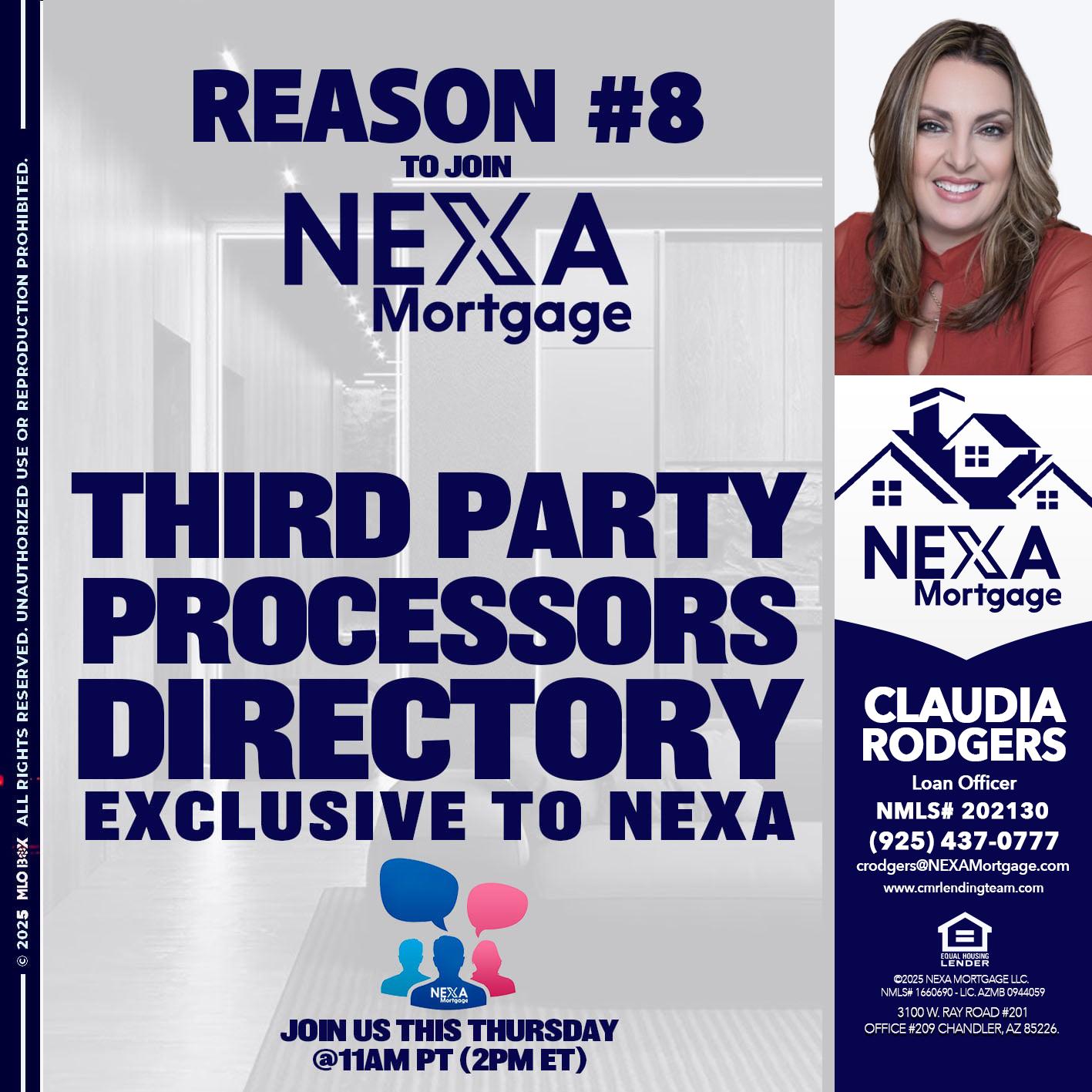 REASON 8 - Claudia Rodgers -Loan Officer