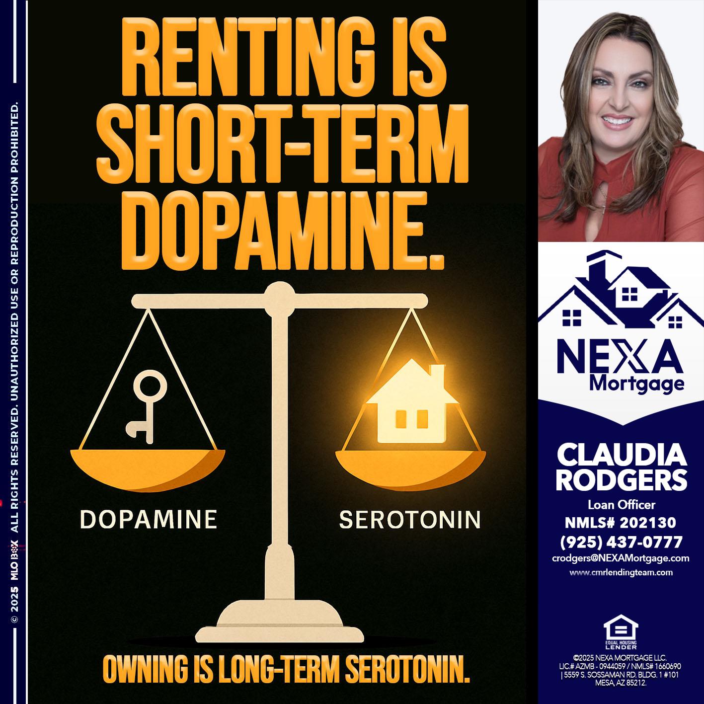 RENTING IS SHORT TERM - Claudia Rodgers -Loan Officer