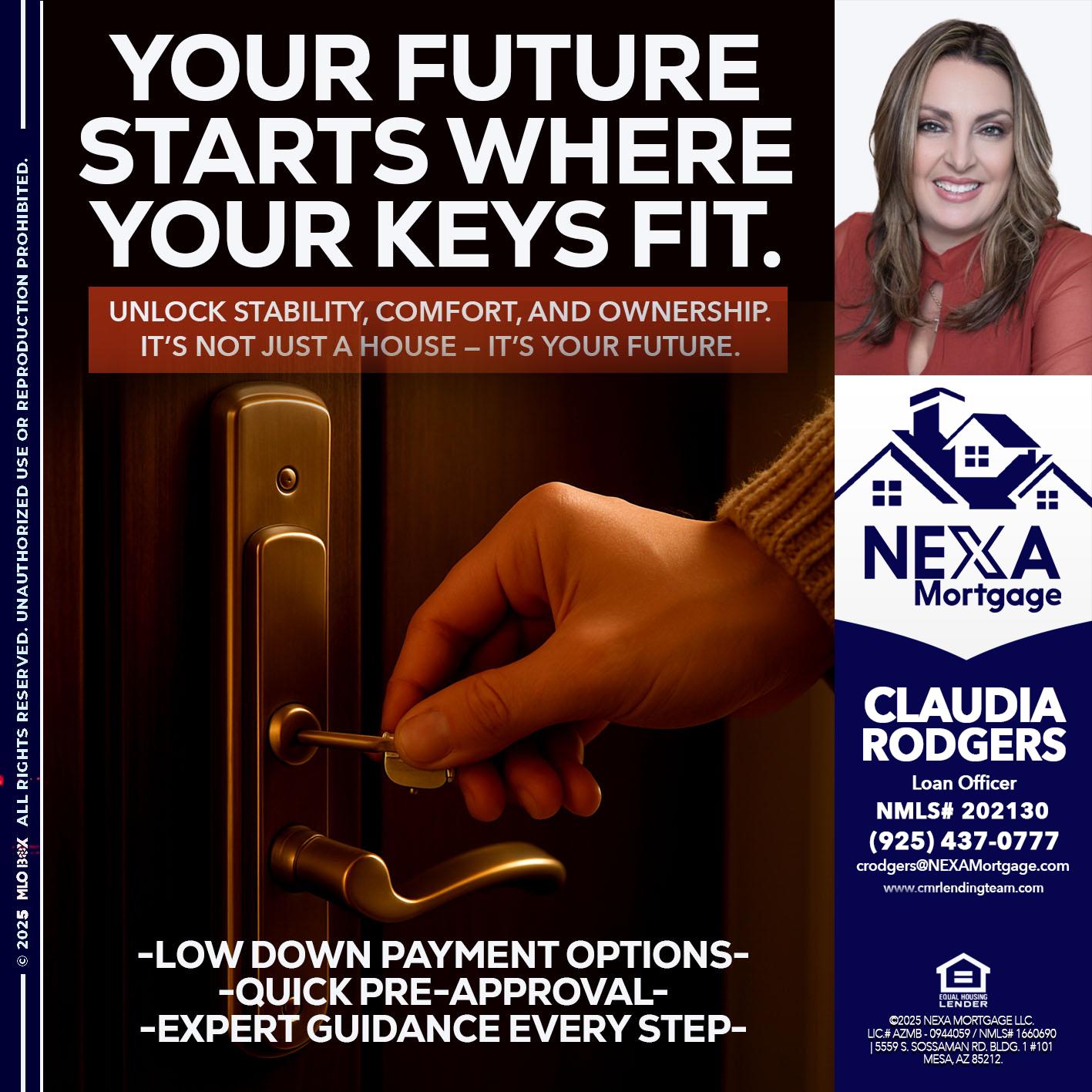YOUR FUTURE - Claudia Rodgers -Loan Officer