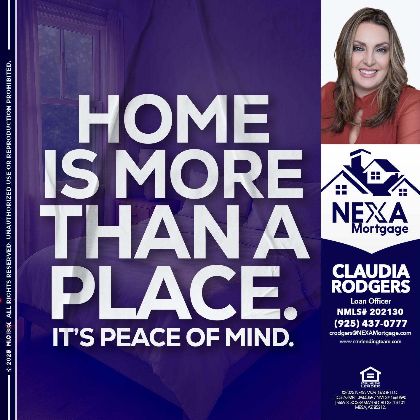 HOME IS MORE - Claudia Rodgers -Loan Officer