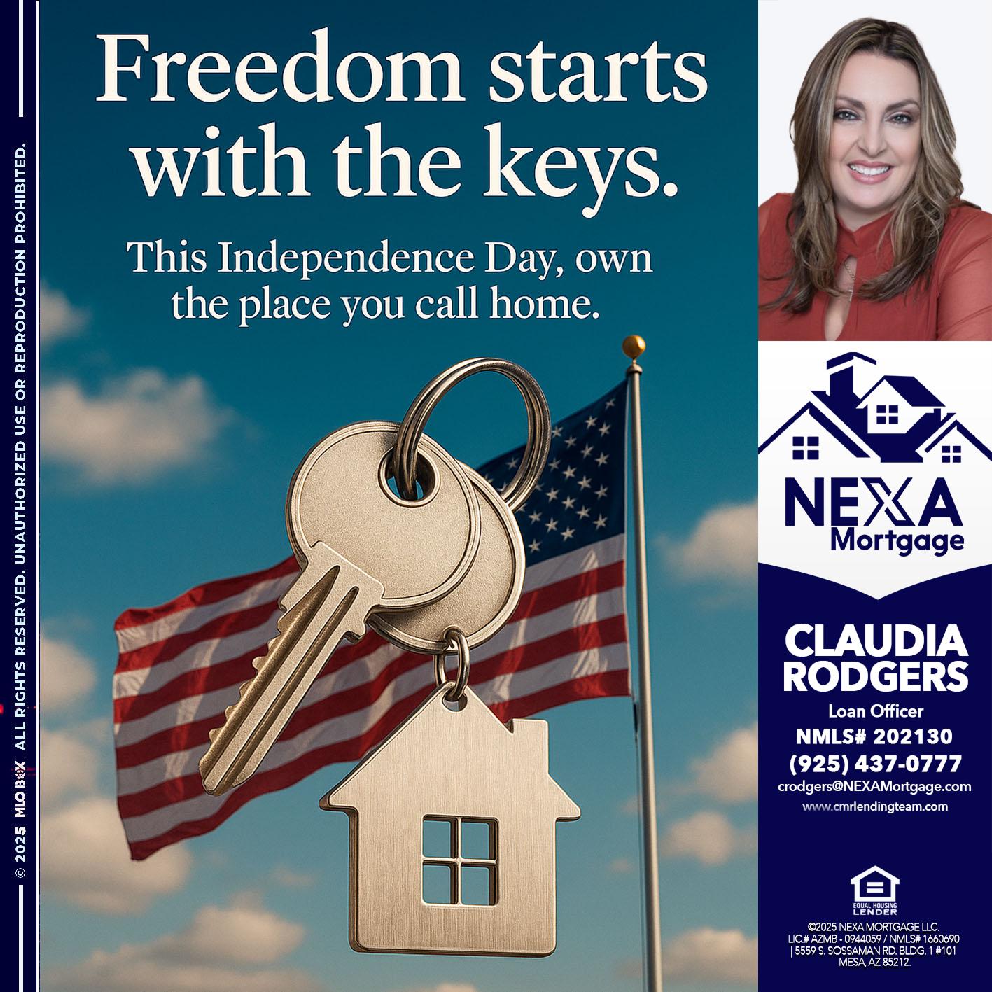 FREEDOM STARTS - Claudia Rodgers -Loan Officer