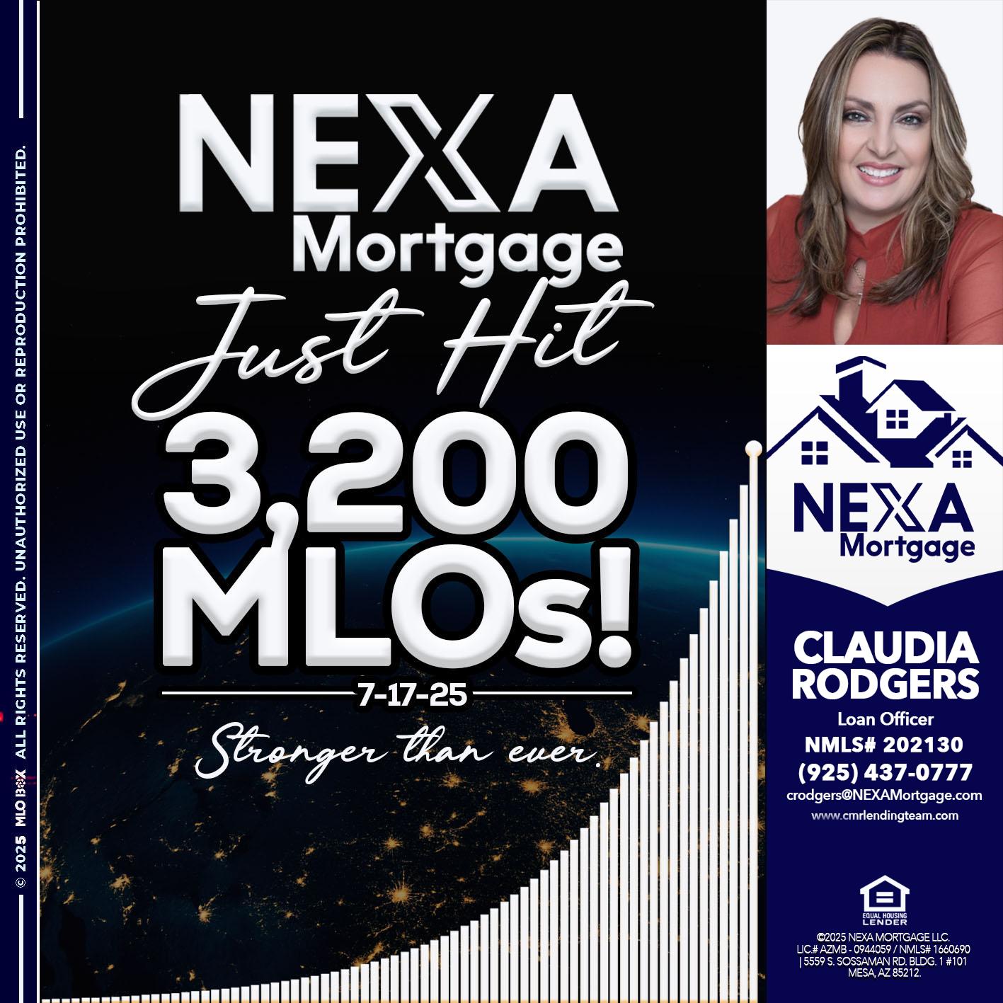 3200 MLOs - Claudia Rodgers -Loan Officer