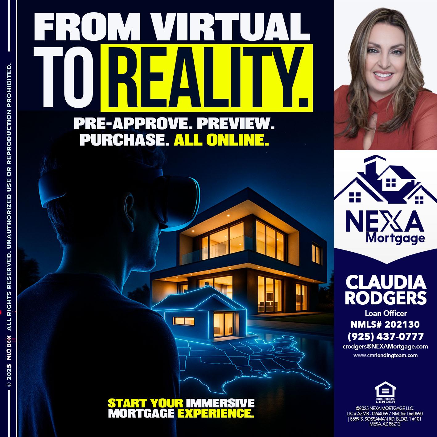 FROM VIRTUAL - Claudia Rodgers -Loan Officer
