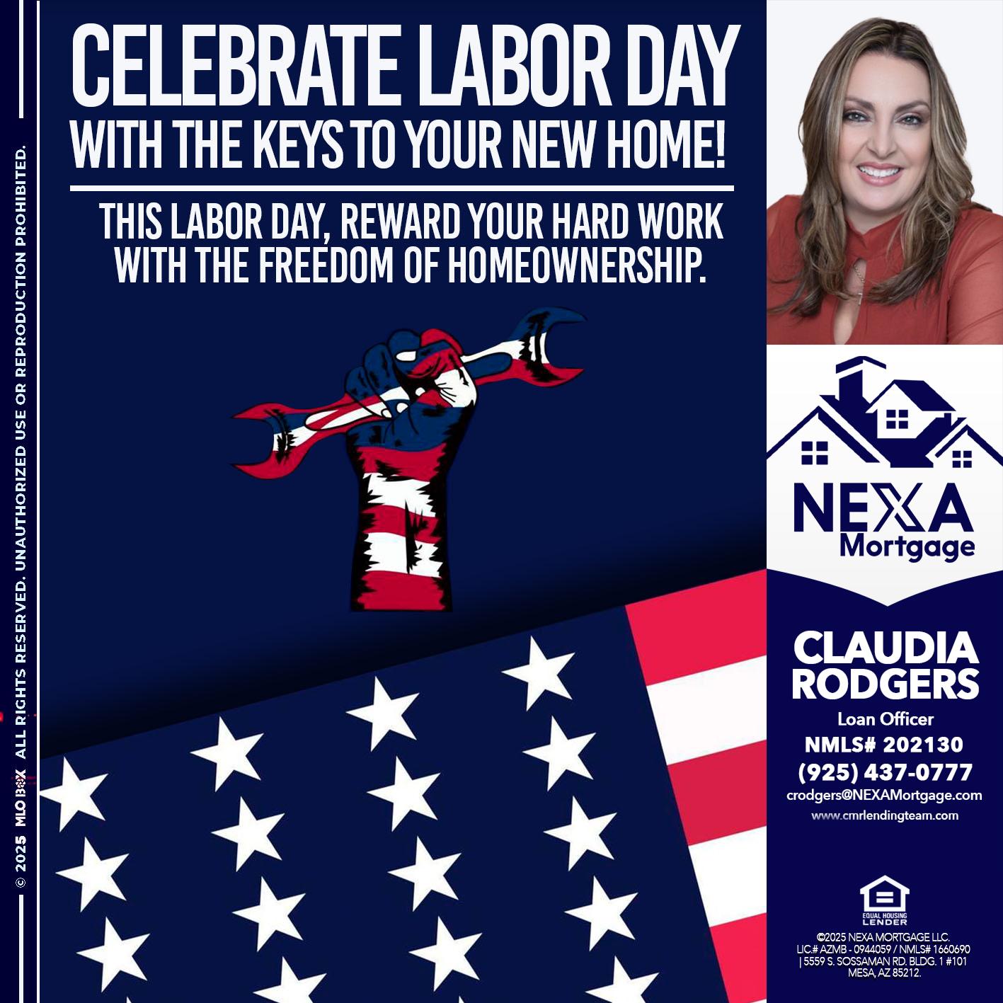 CELEBRATE LABOR DAY - Claudia Rodgers -Loan Officer