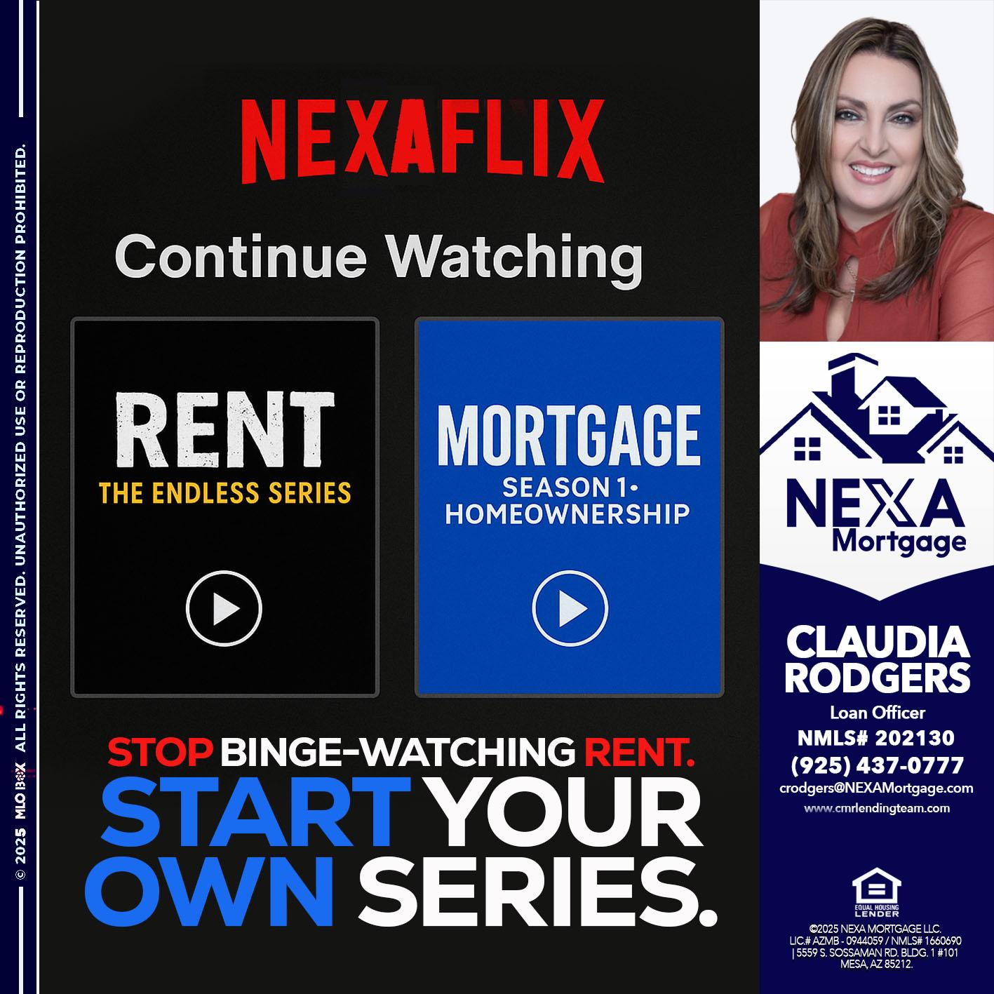 NEXAFLIX - Claudia Rodgers -Loan Officer