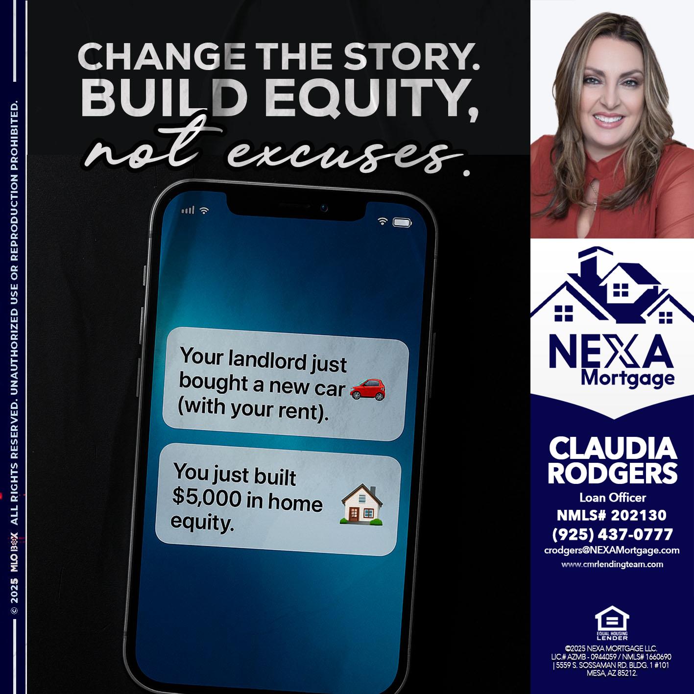 CHANGE THE HISTORY - Claudia Rodgers -Loan Officer