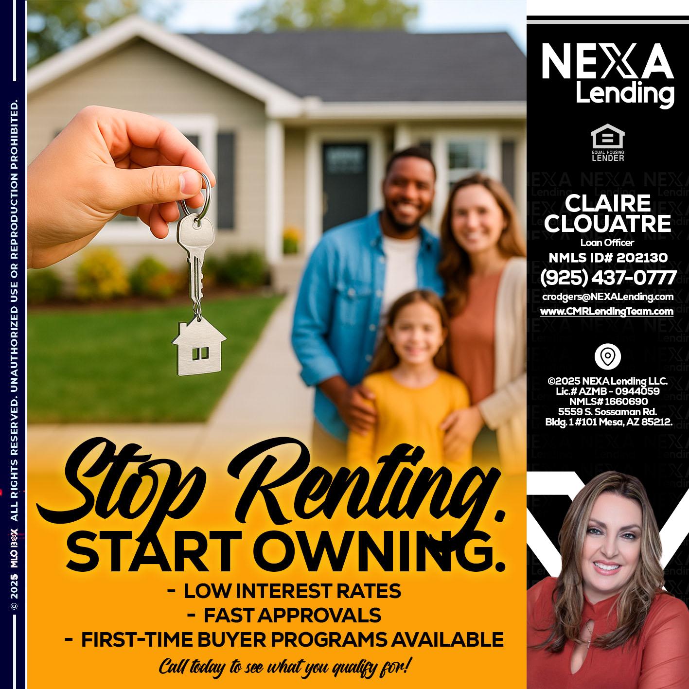 STOP RENTING - Claudia Rodgers -Loan Officer