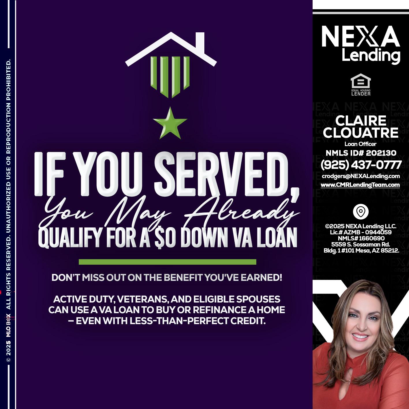 IF YOU SERVED - Claudia Rodgers -Loan Officer