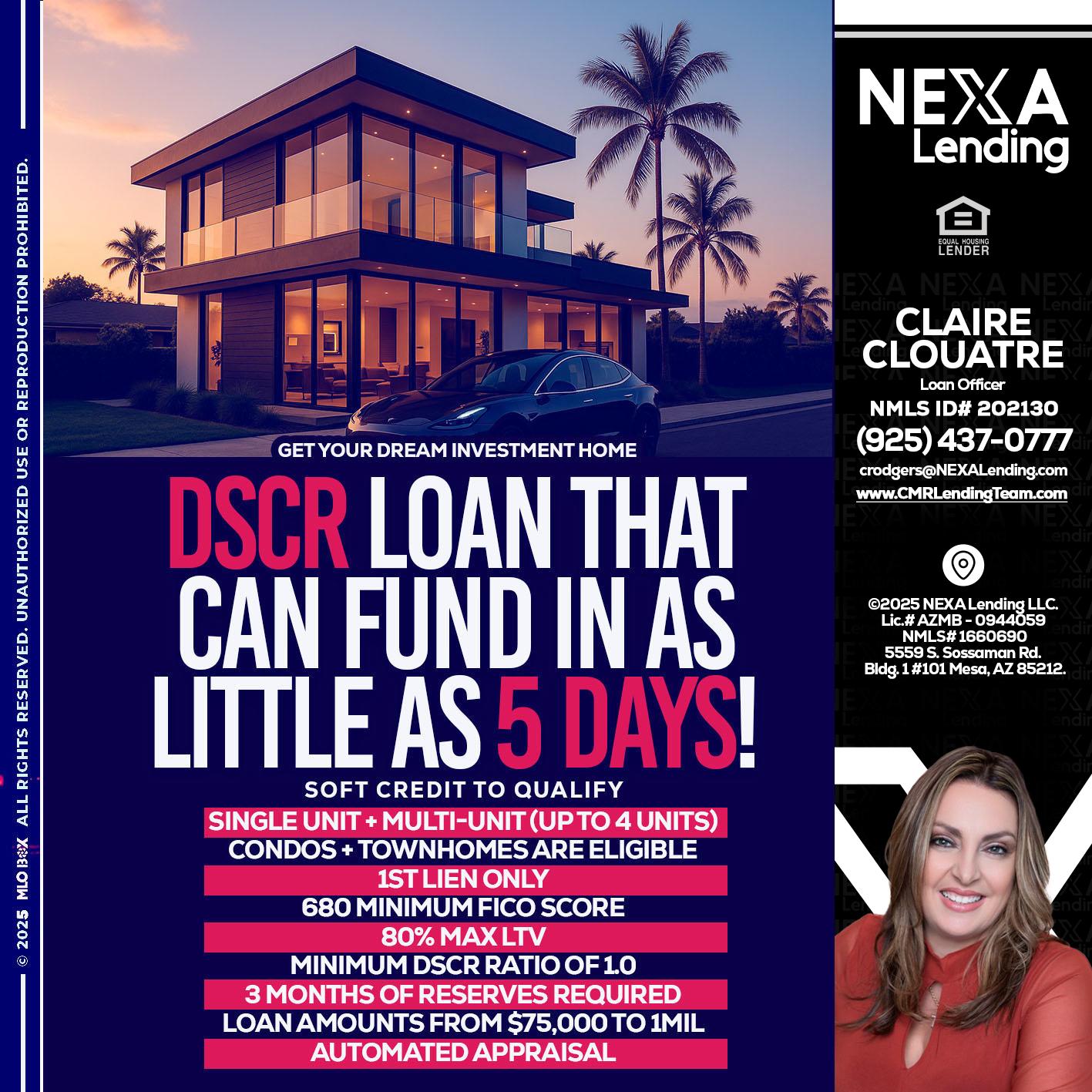 DSCR - Claudia Rodgers -Loan Officer