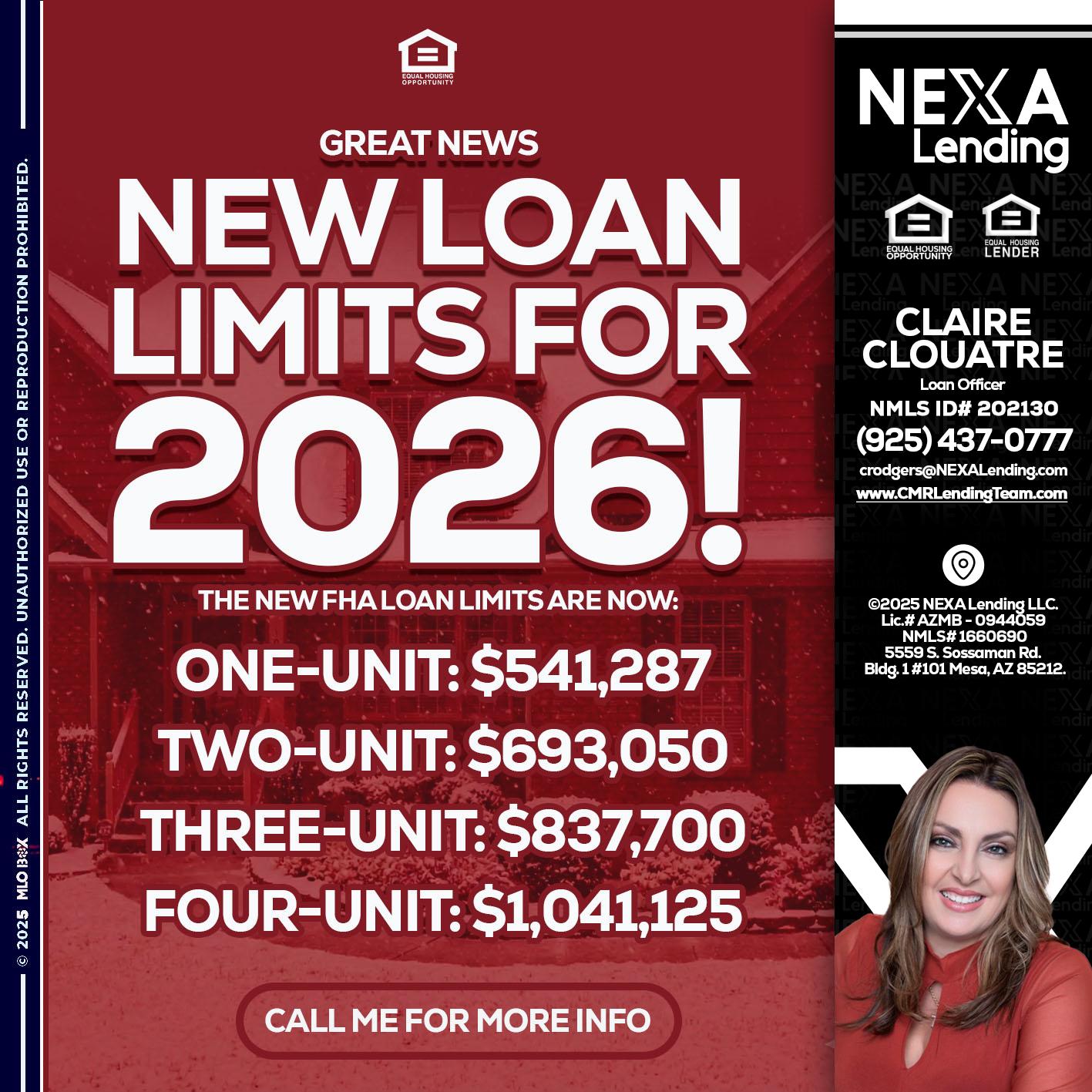 loan limits - Claudia Rodgers -Loan Officer