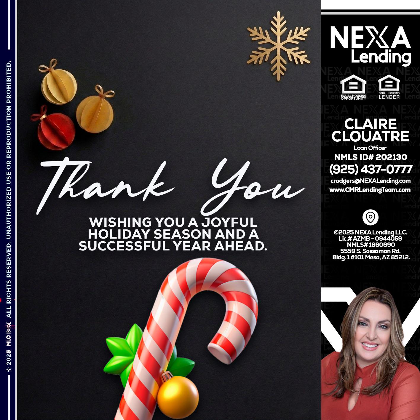 THANK YOU - Claudia Rodgers -Loan Officer