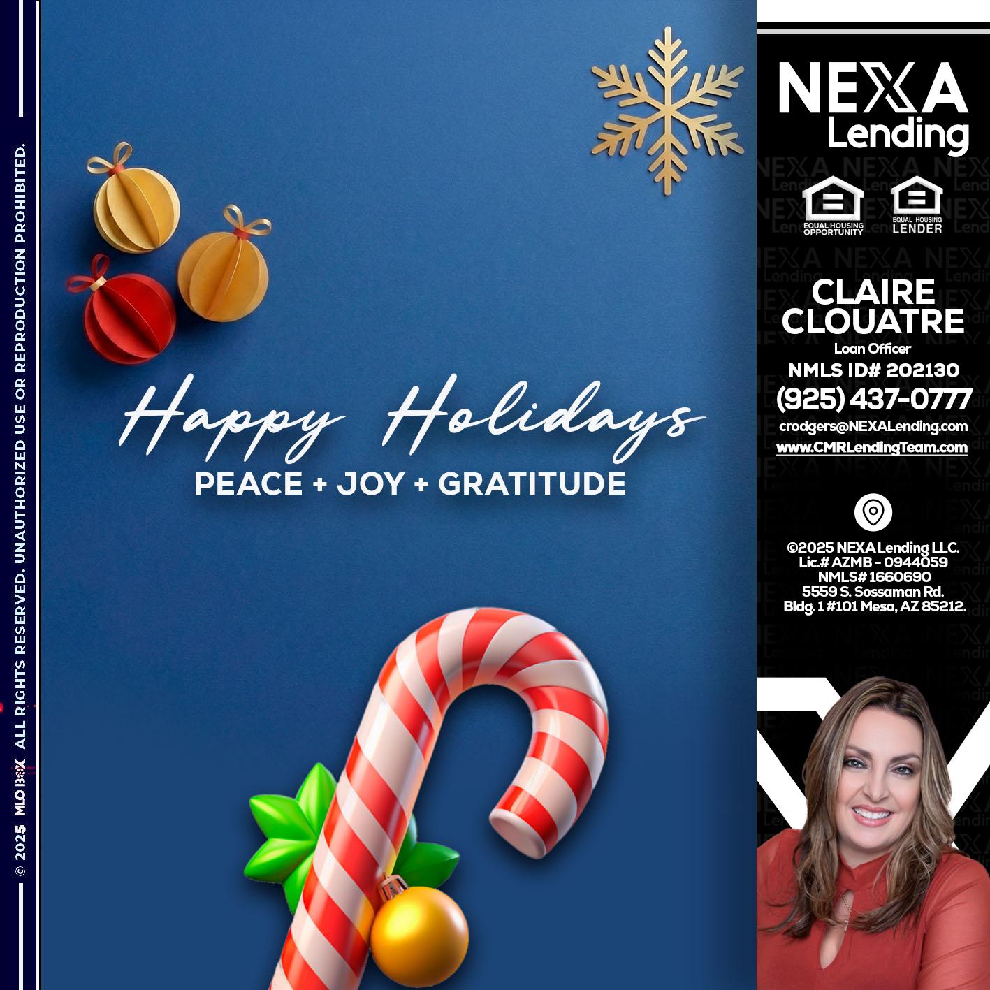 HAPPY HOLIDAYS - Claudia Rodgers -Loan Officer