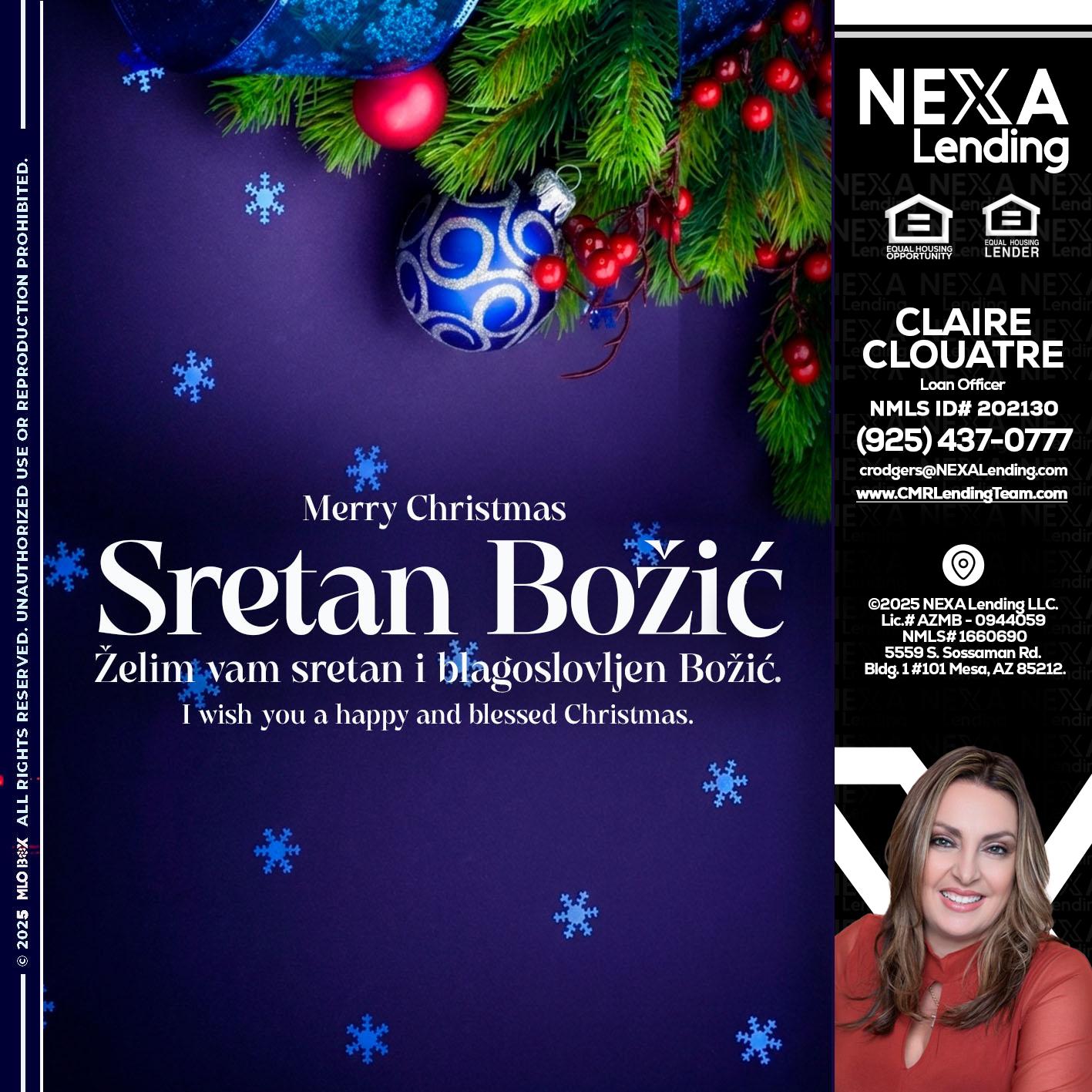 Sretan Božić - Claudia Rodgers -Loan Officer