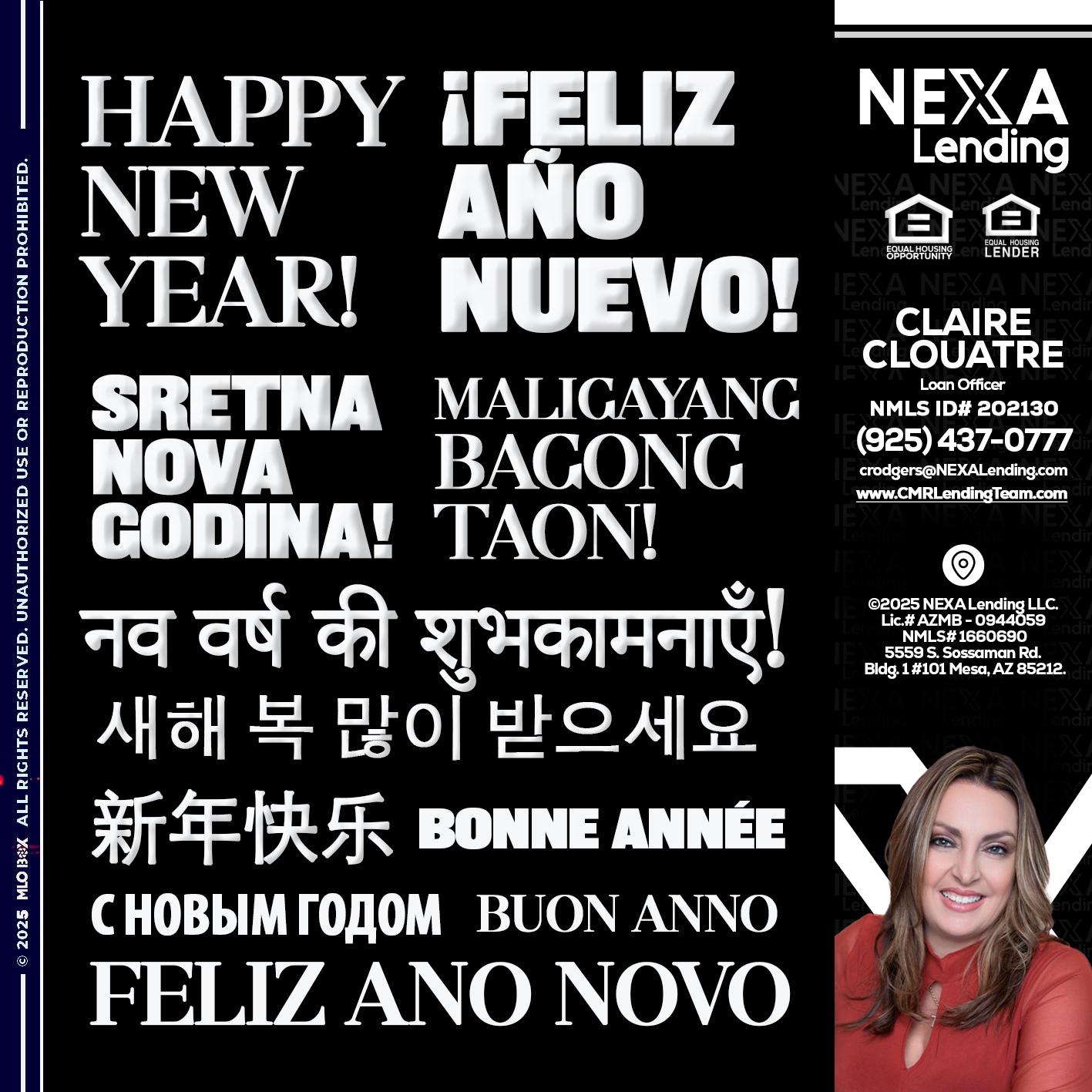 HAPPY NEW YEAR - Claudia Rodgers -Loan Officer