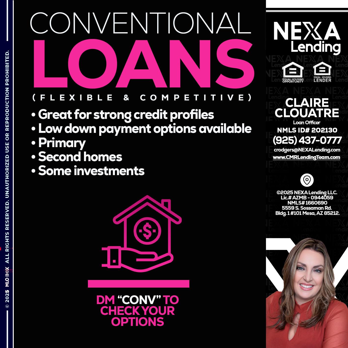 CONVENTIONAL LOANS - Claudia Rodgers -Loan Officer