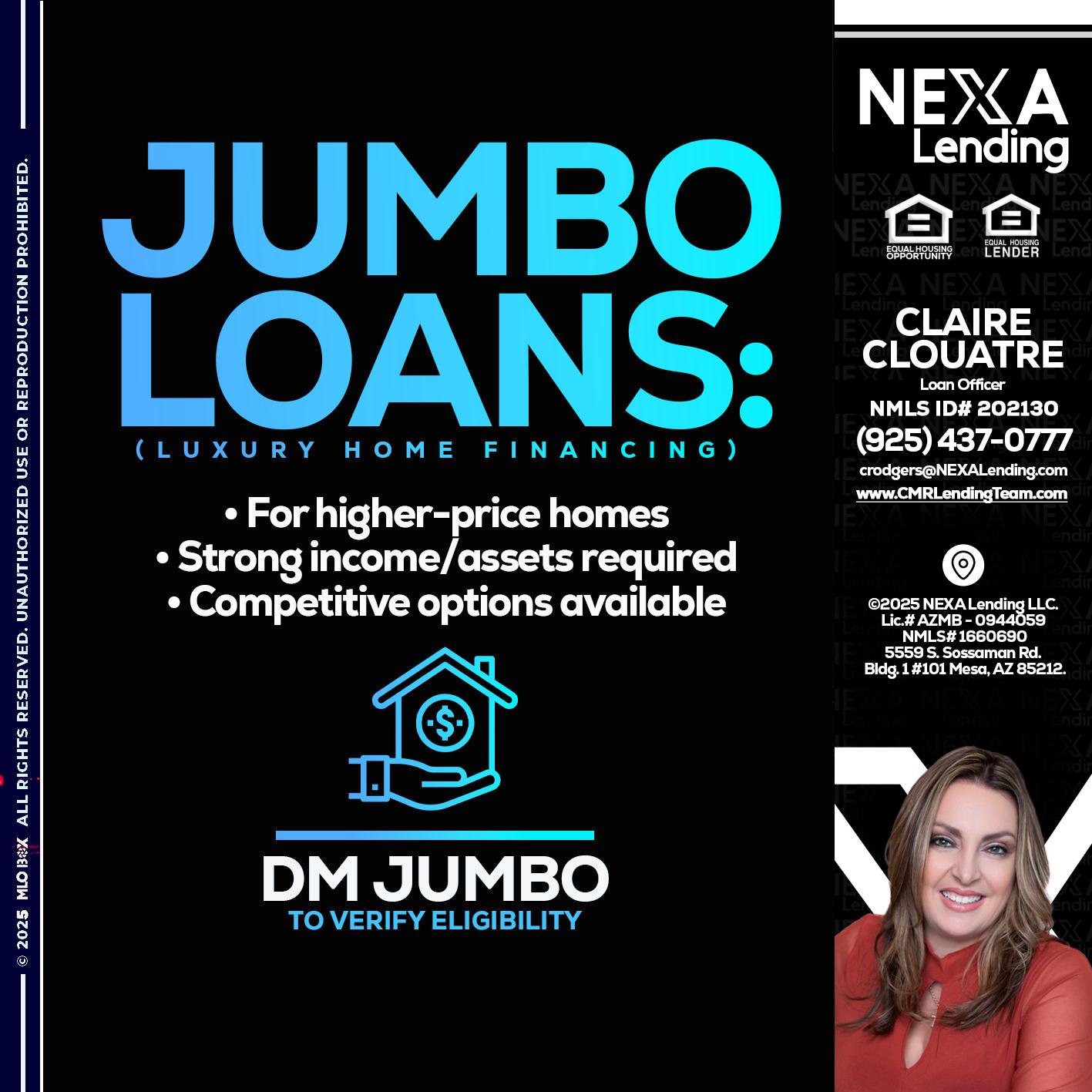 JUMBO LOANS - Claudia Rodgers -Loan Officer