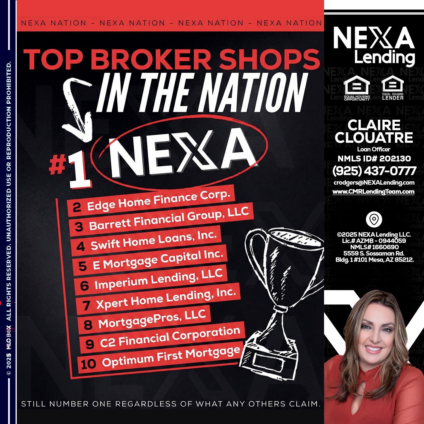 top broker - Claudia Rodgers -Loan Officer