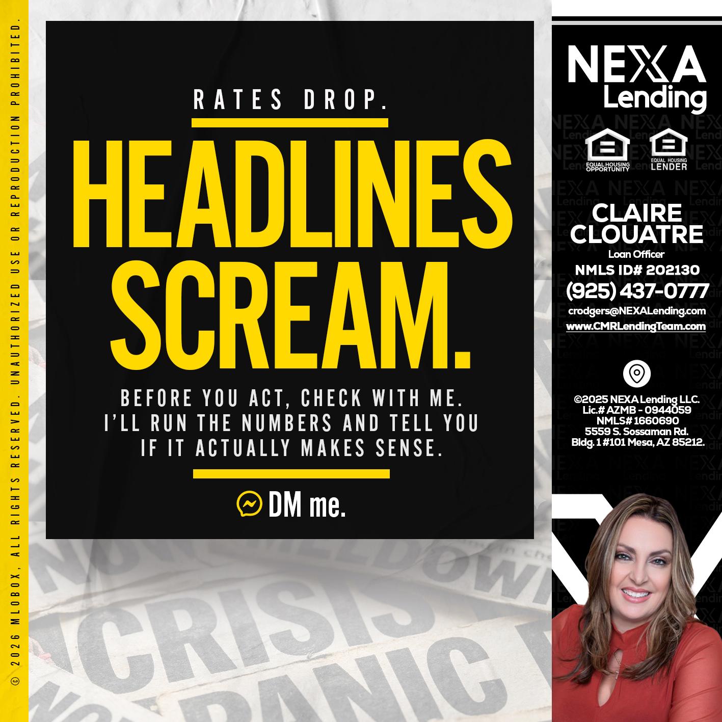 HEADLINES SCREAM - Claudia Rodgers -Loan Officer