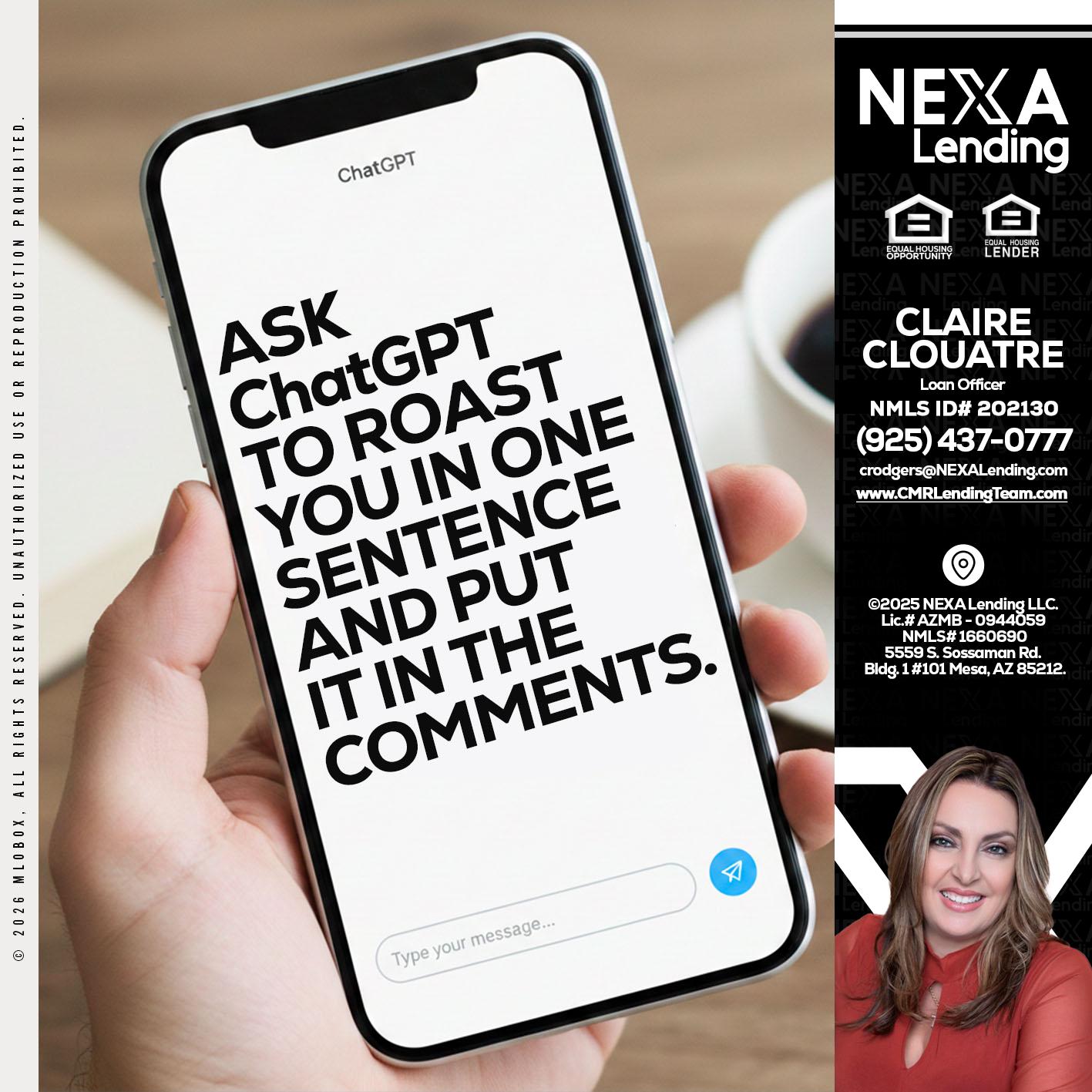 ask chatgpt - Claudia Rodgers -Loan Officer