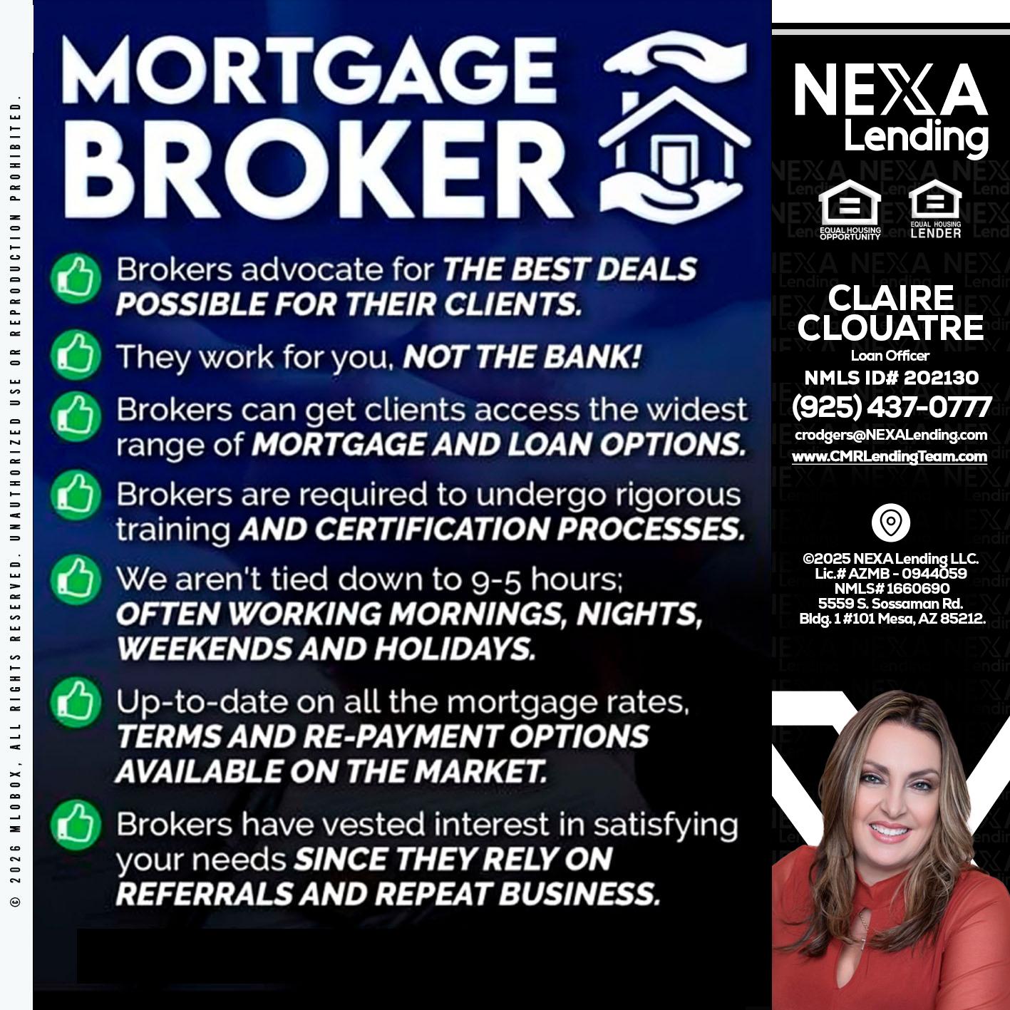 MORTGAGE BROKER - Claudia Rodgers -Loan Officer