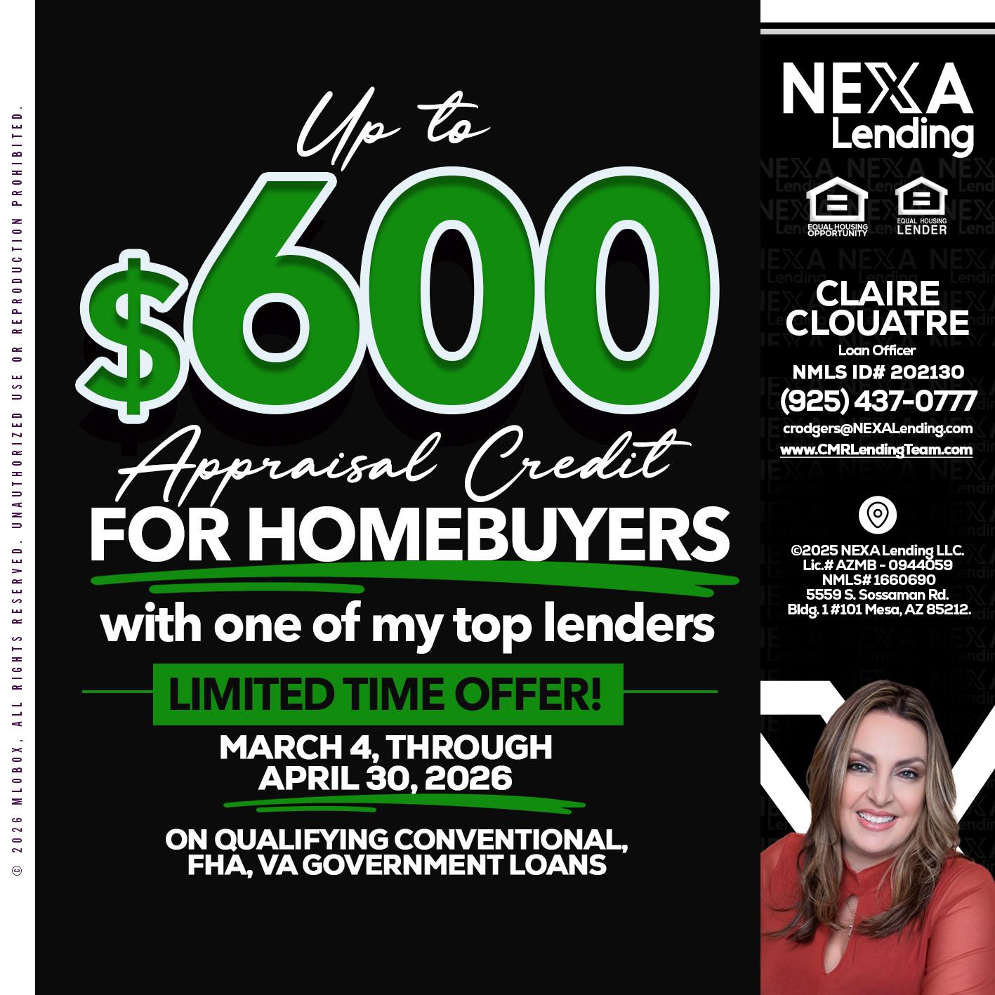 UP TO 600 - Claudia Rodgers -Loan Officer